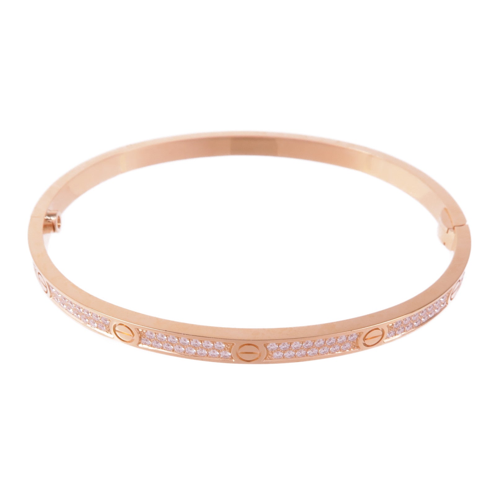 CARTIER 18K玫瑰金Love Bracelet Small Model Full Diamond鑽石手鐲Cartier#17