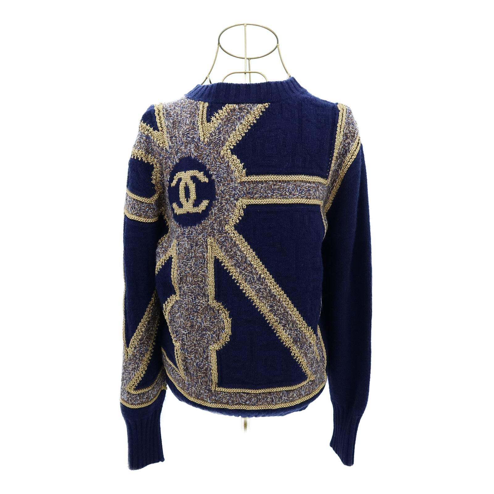 CHANEL Cashmere/Viscose Metiers d'Art Coco Mark Knit Pullover針織