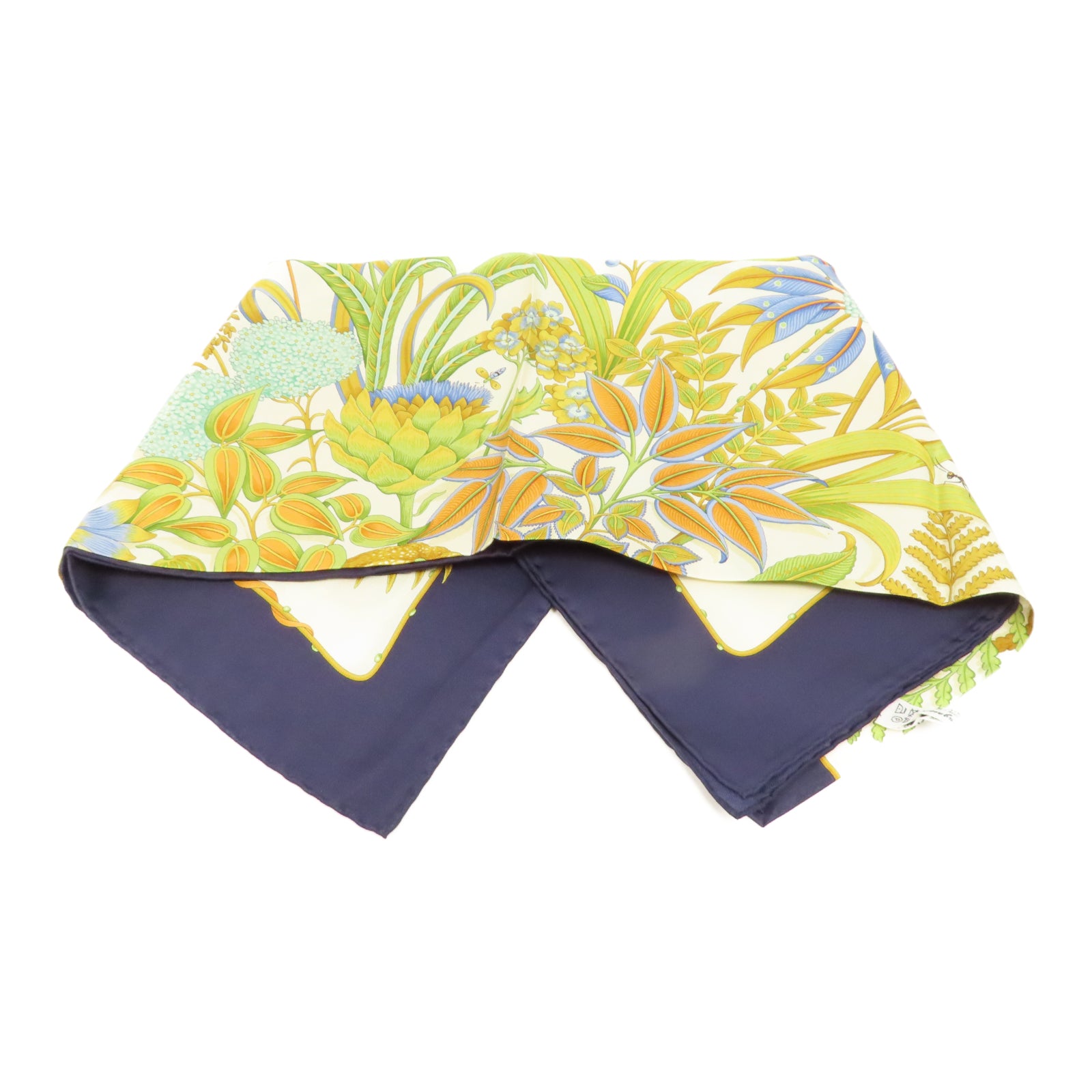Salvatore Ferragamo 絲質Scarf絲巾黄色/藍色