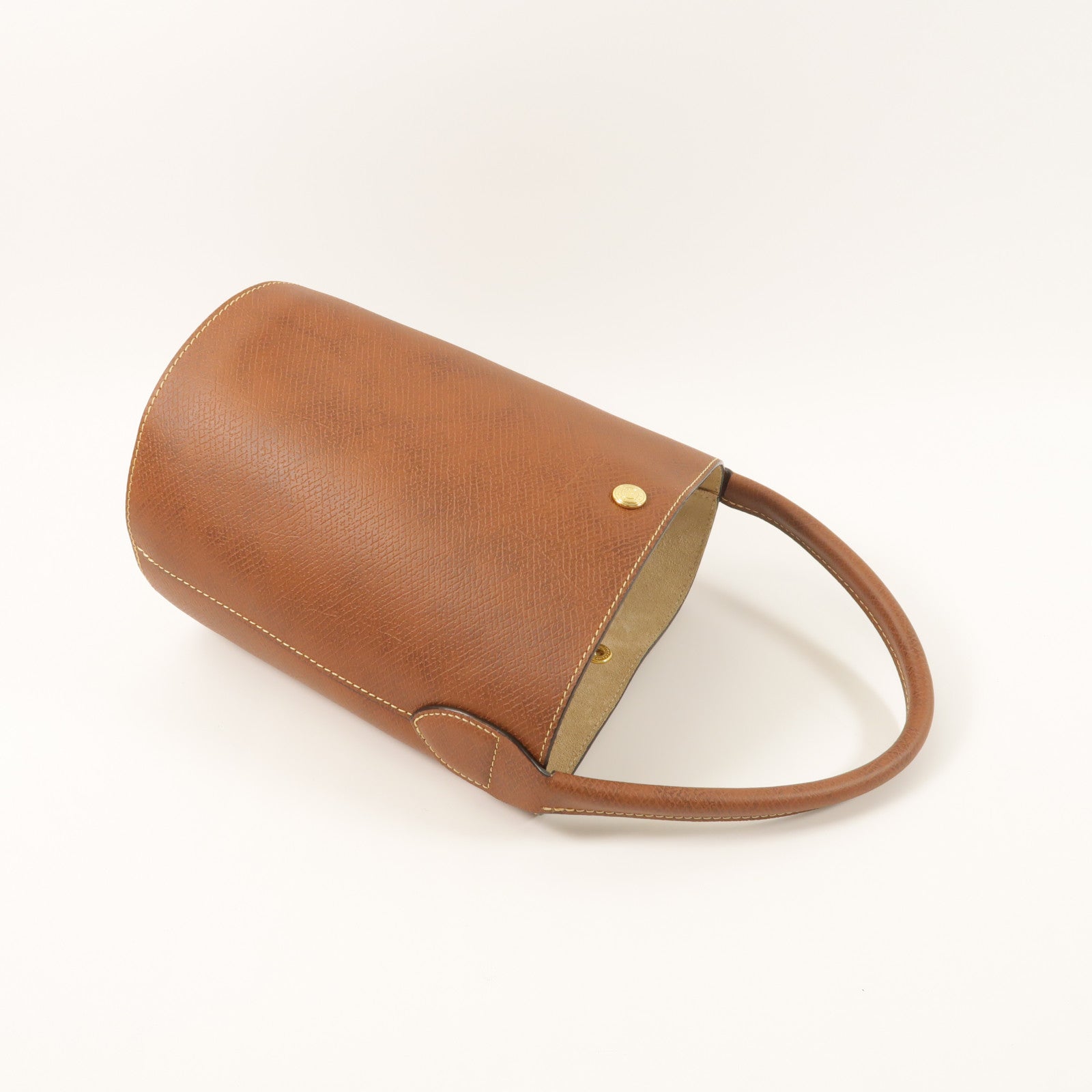 Longchamp 牛皮皮革Eupre S Bucket金扣肩背袋