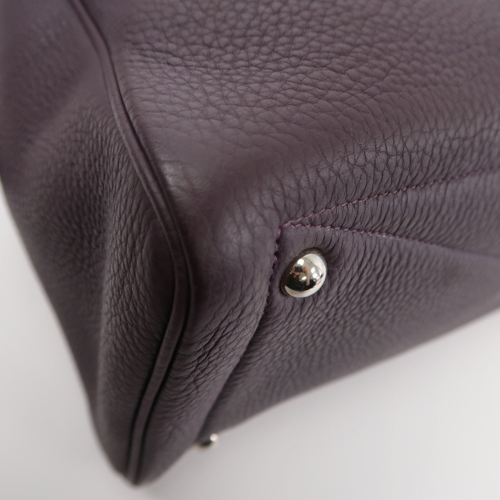 HERMES Clemence皮革Victoria 35手挽袋Rouge Pivoine
