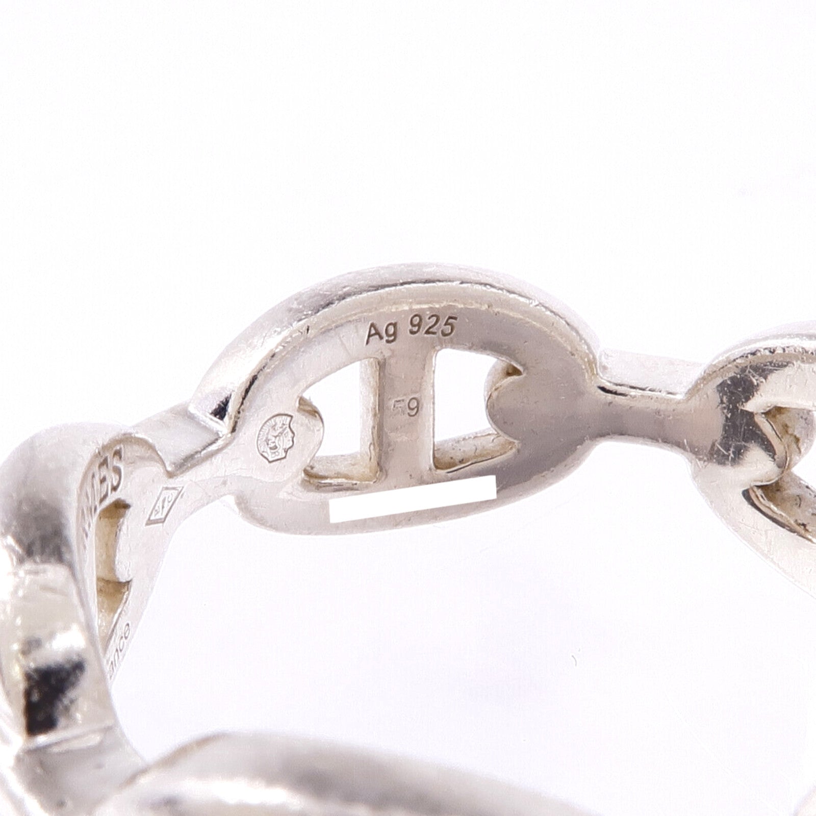 HERMES 925純銀Chaine d'ancre Enchainee Ring戒指Hermes#59/US#8.75