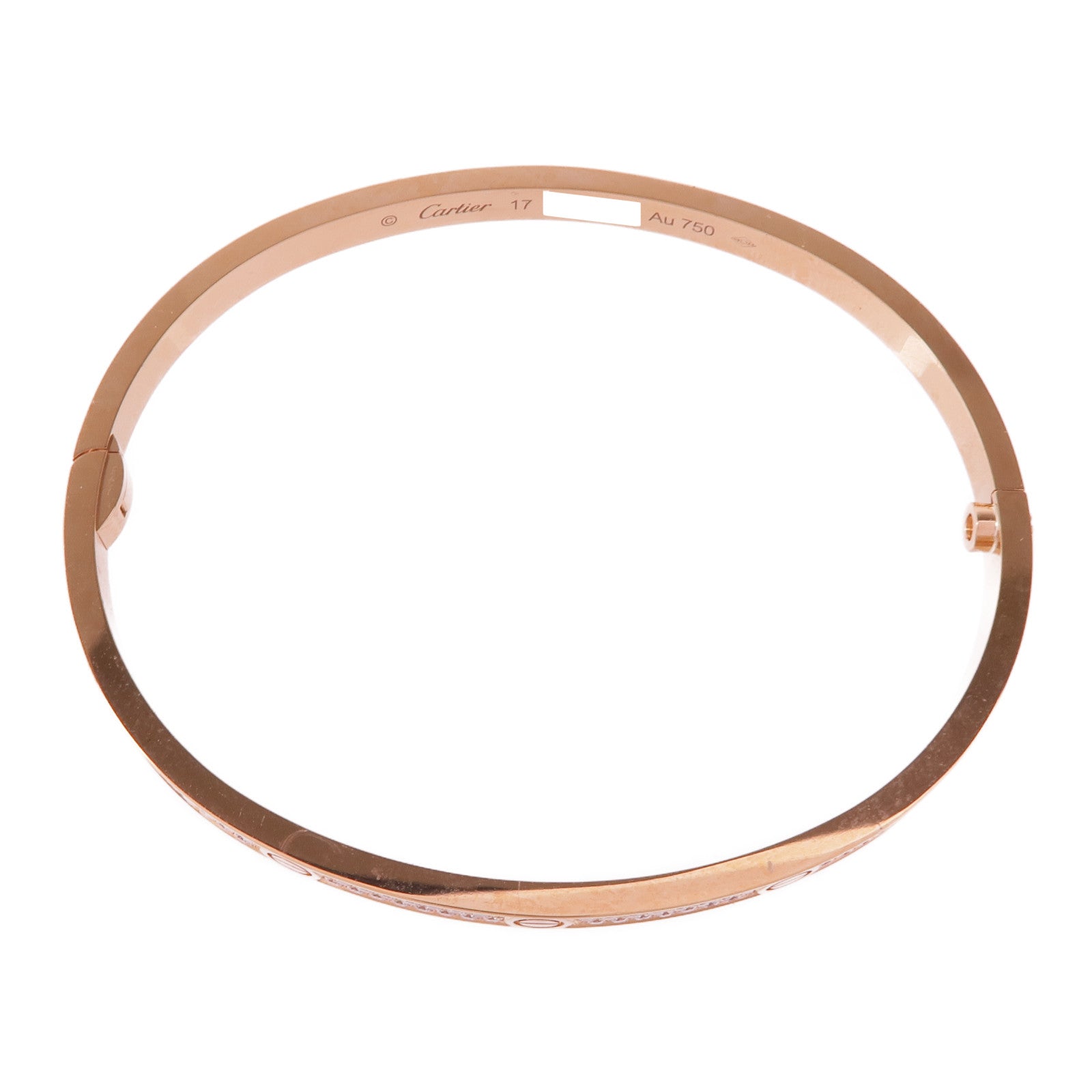 CARTIER 18K玫瑰金Love Bracelet Small Model Full Diamond鑽石手鐲Cartier#17