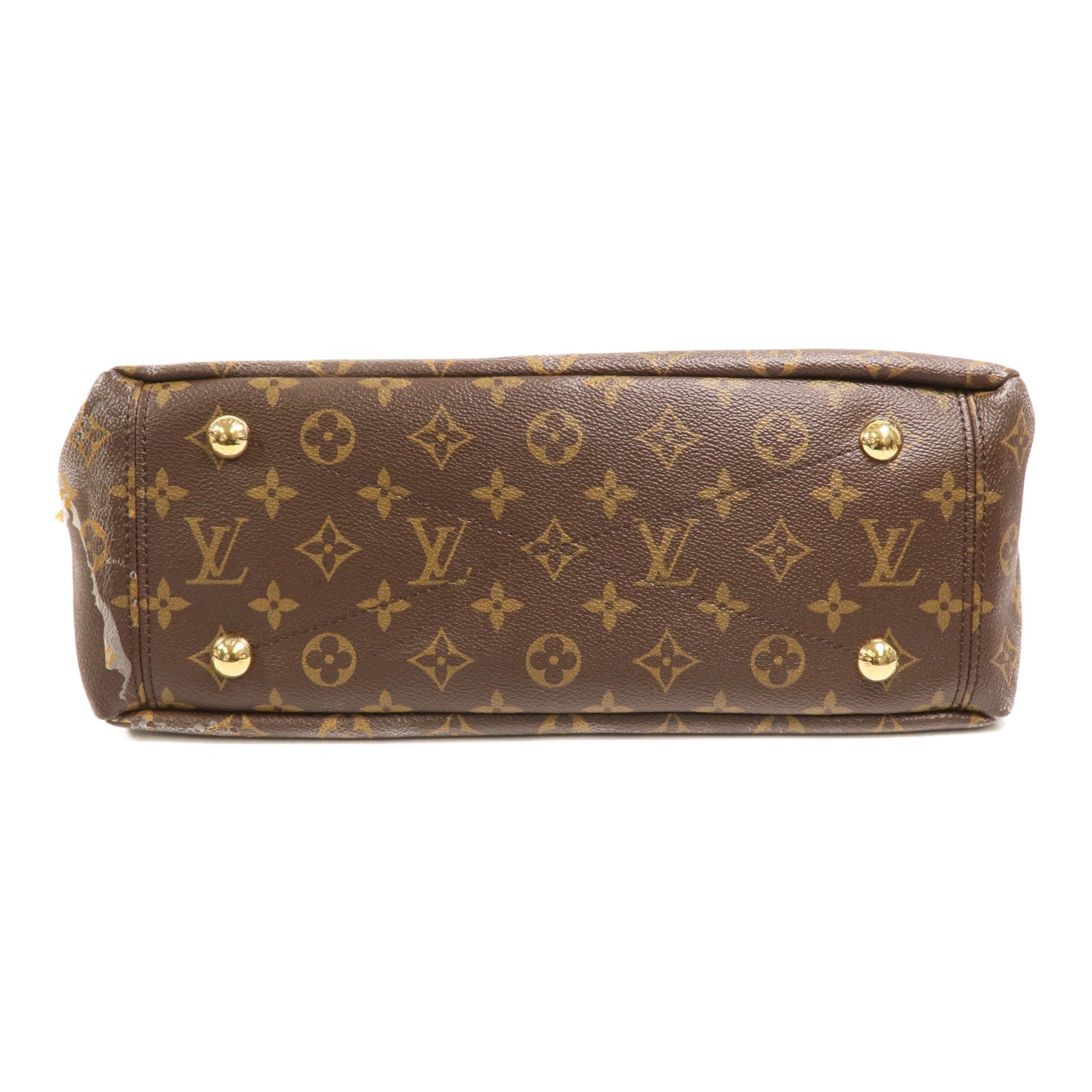 LOUIS VUITTON Monogram Pallas金扣手挽肩背兩用袋棕色/紅色