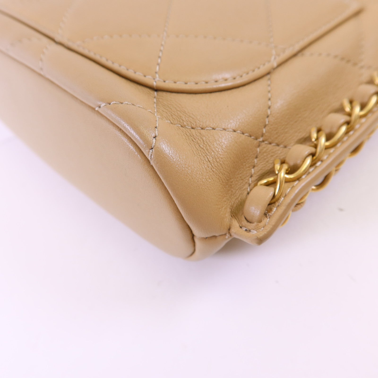 CHANEL 牛皮皮革Chain Shoulder Bag金扣鏈帶肩背袋