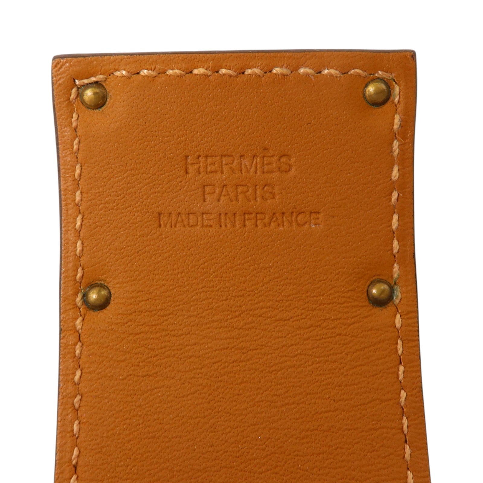 HERMES Swift皮革/金屬Kelly Dog金扣手鏈Etoupe