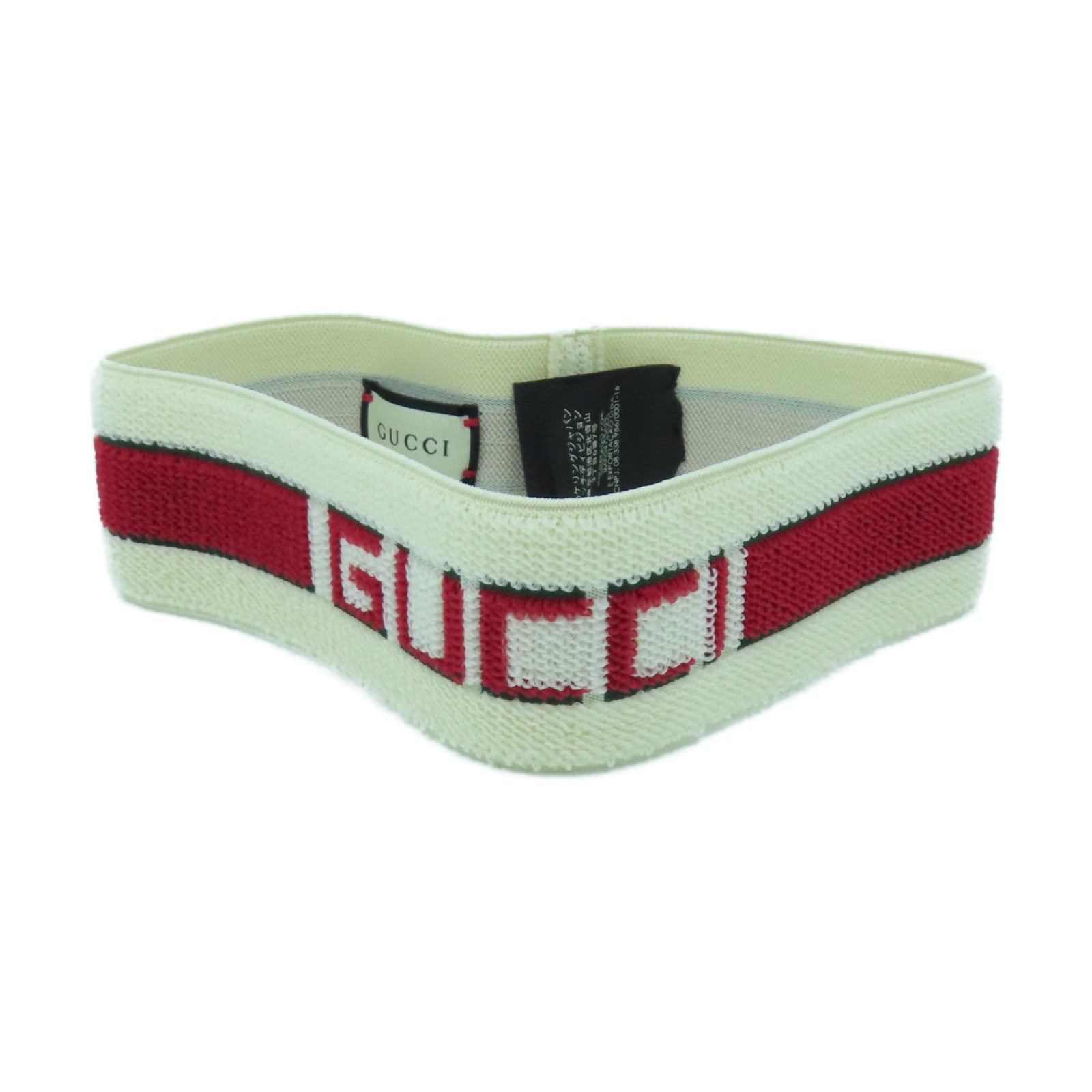 GUCCI 【激減優惠】鬆緊帶/聚酯纖維Head band髮帶米色/紅色