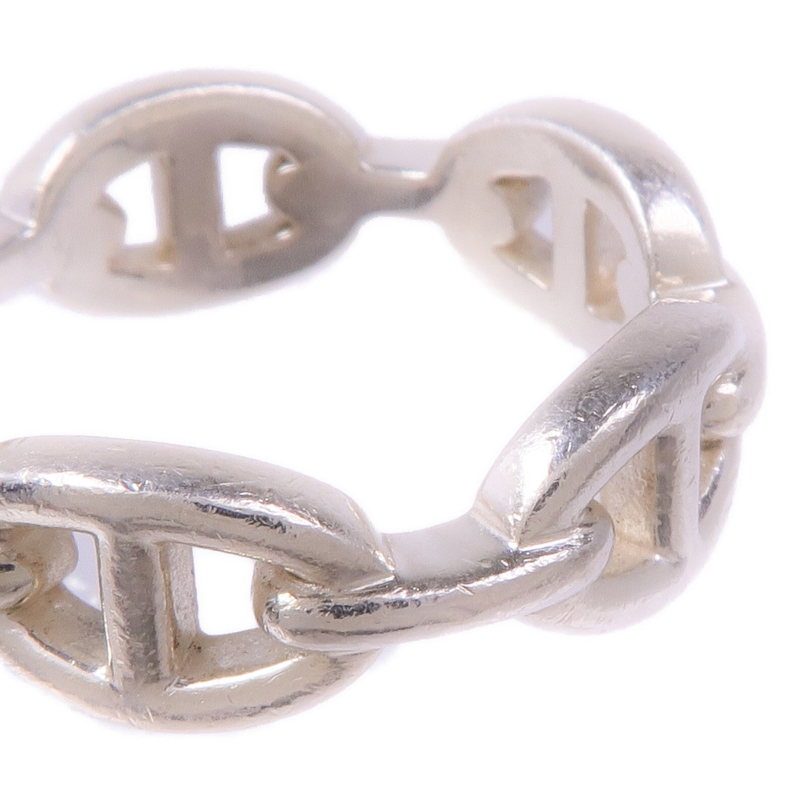 HERMES 【激減優惠】925純銀Chaine d'ancre Enchainee Ring戒指Hermes#59/US#8.75