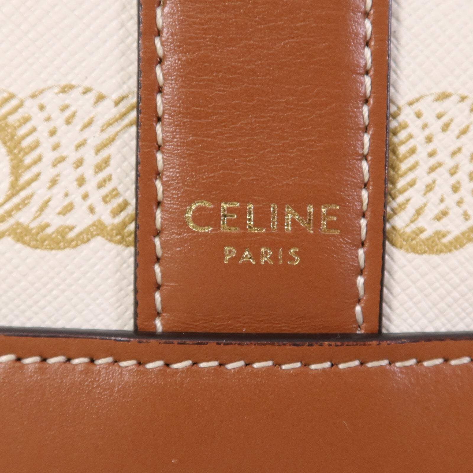 CELINE 塗層帆布Triomphe Bucket金扣肩背袋