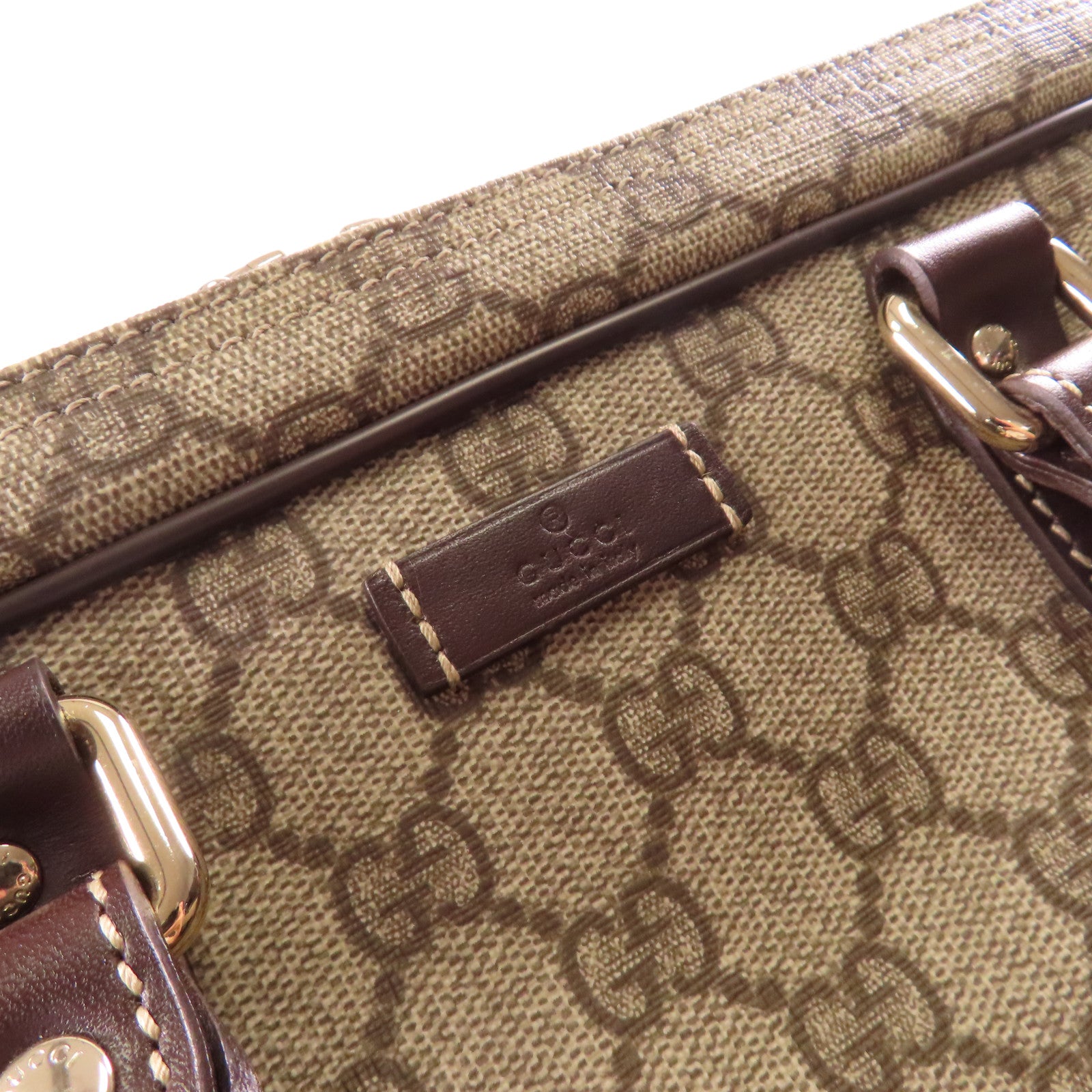 GUCCI 塗層帆布Shoulder Bag金扣手挽袋