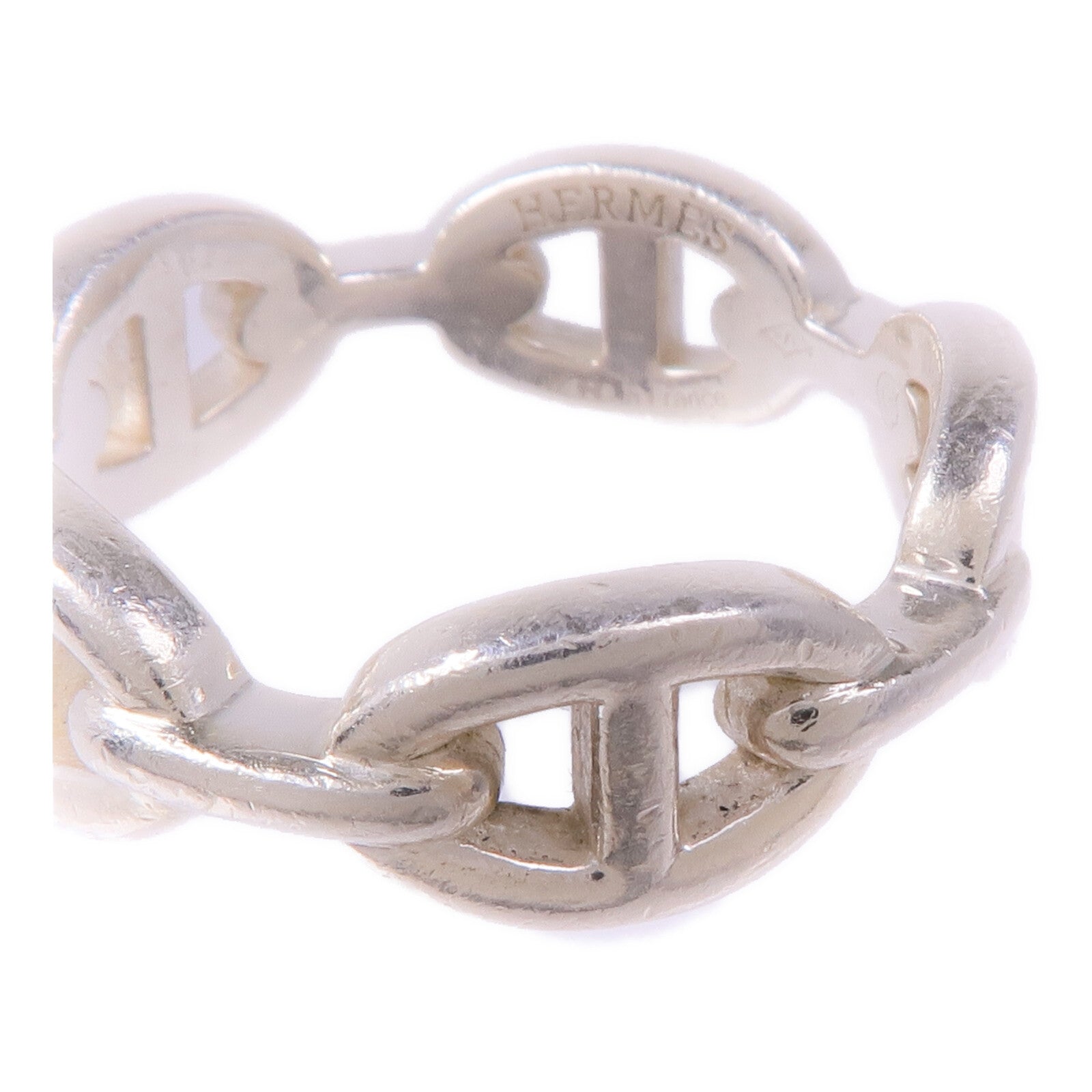 HERMES 【激減優惠】925純銀Chaine d'ancre Enchainee Ring戒指Hermes#59/US#8.75