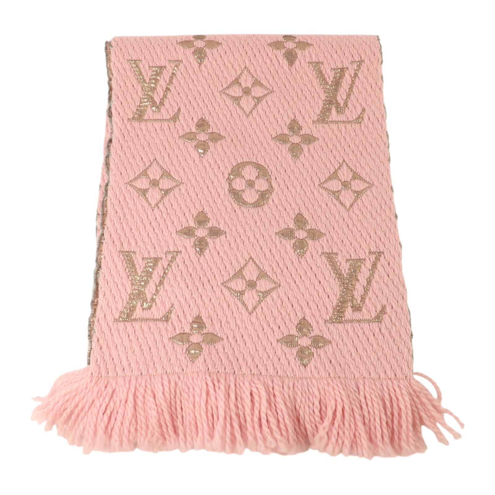 LOUIS VUITTON 羊毛/絲質Logomania Shine Scarf 166x29cm絲巾