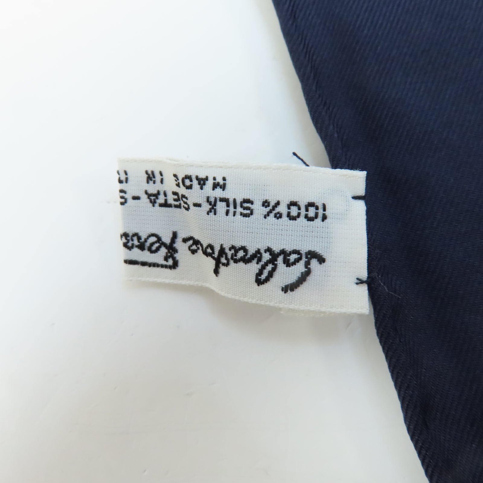 Salvatore Ferragamo 絲質Scarf絲巾黄色/藍色