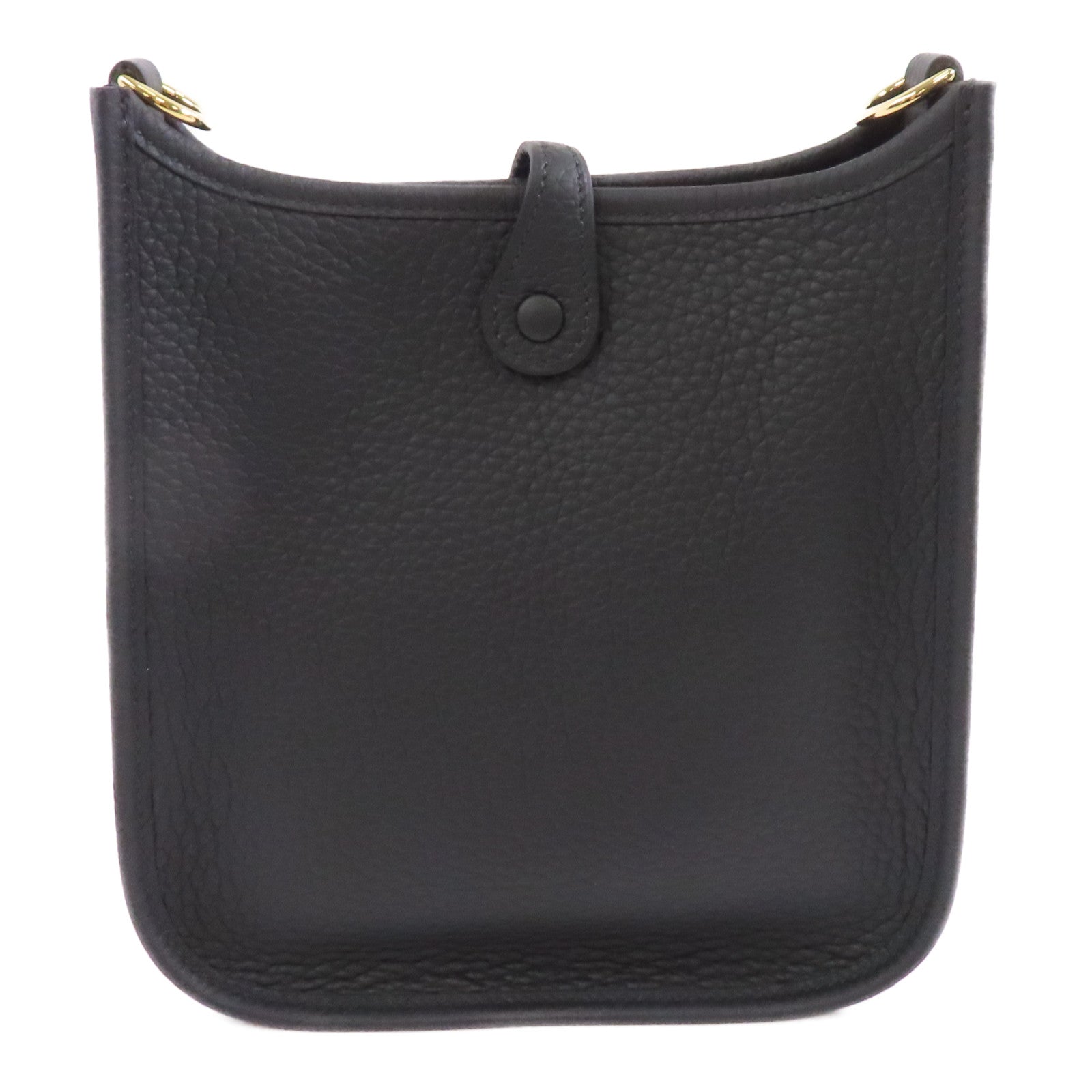 HERMES Clemence皮革Evelyne TPM金扣肩背袋Noir/黑色