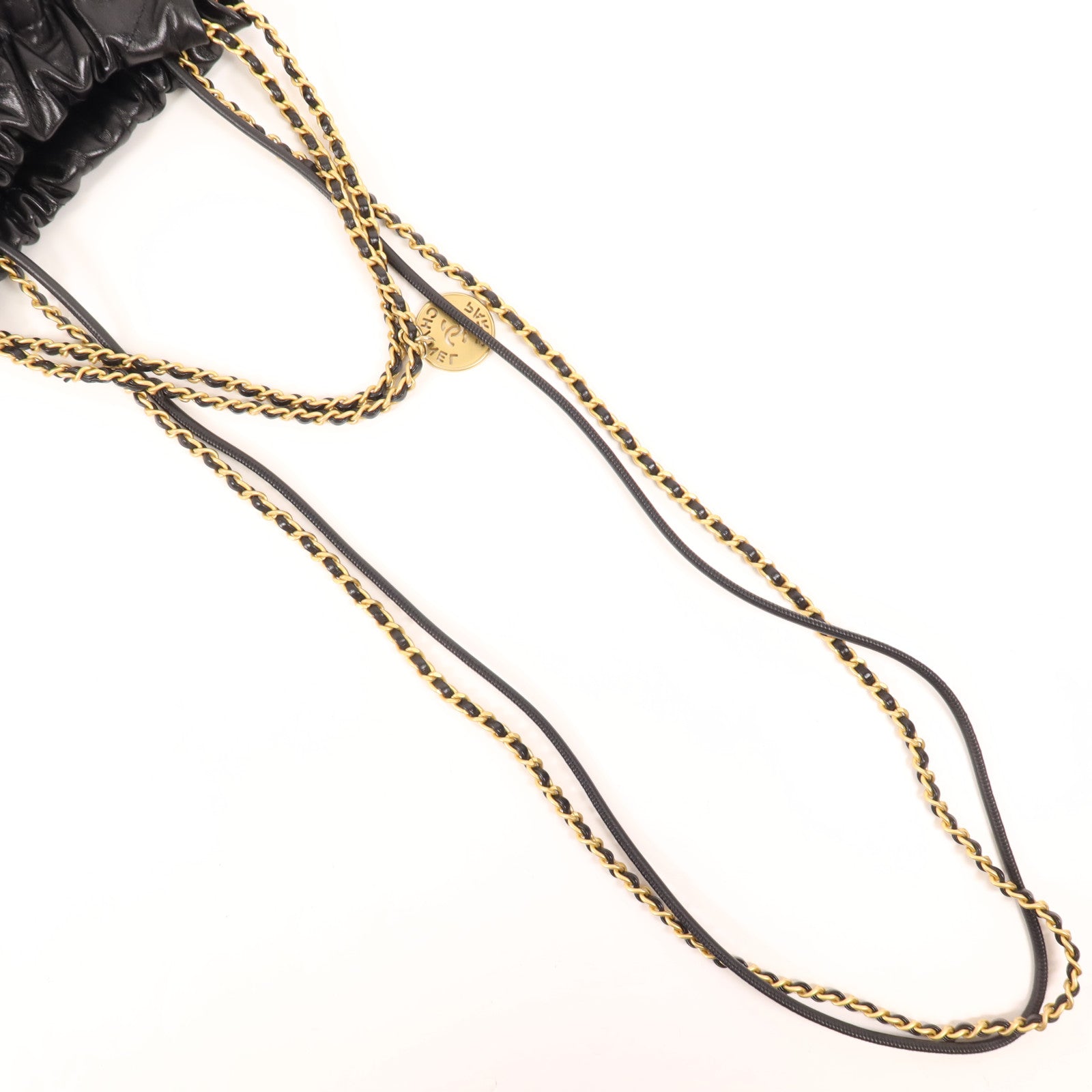 CHANEL 牛皮皮革Mini 22金扣手挽肩背兩用袋