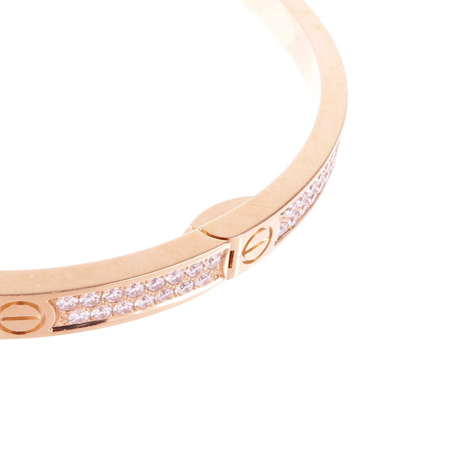 CARTIER 18K玫瑰金Love Bracelet Small Model Full Diamond鑽石手鐲Cartier#17