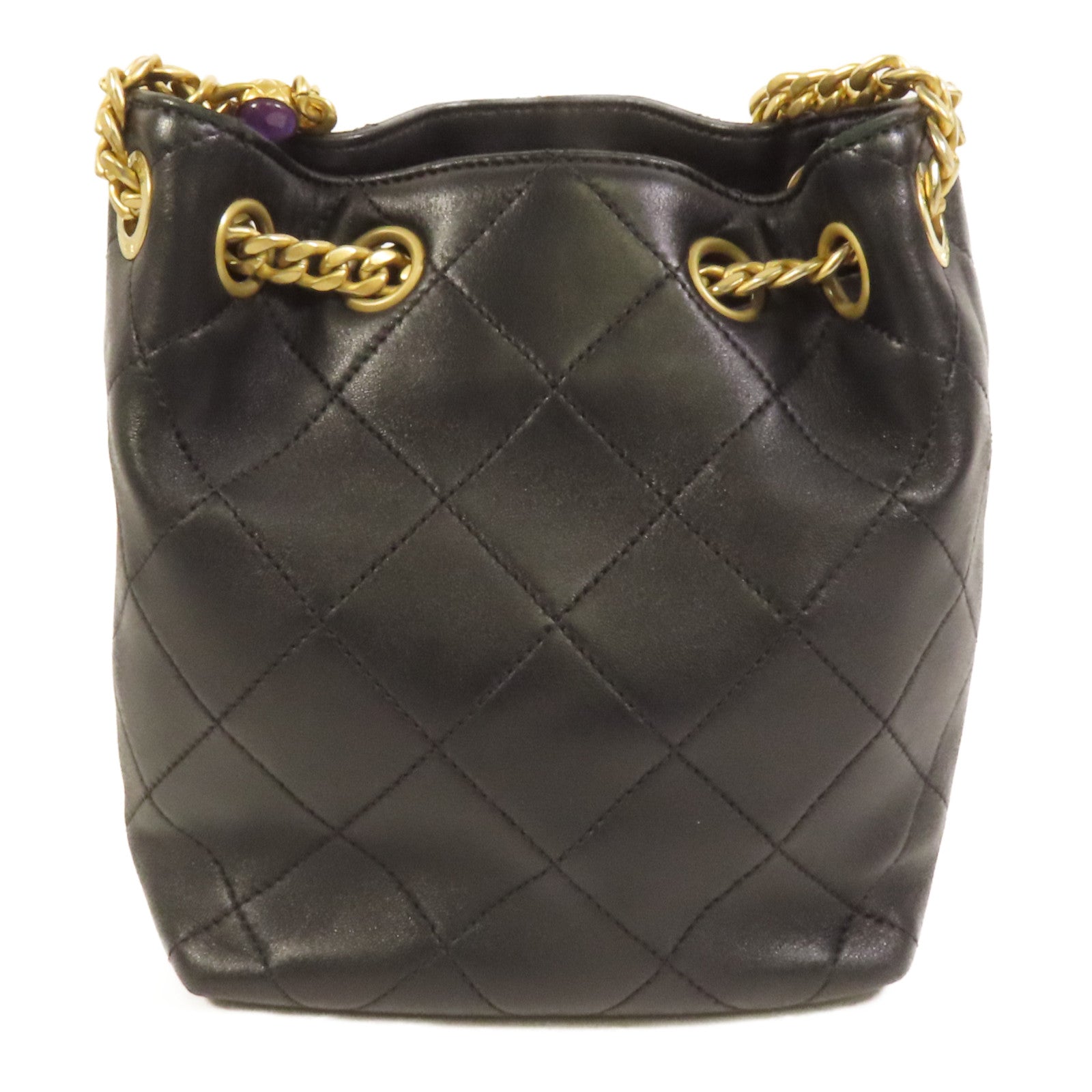 CHANEL 牛皮皮革Chain Shoulder金扣鏈帶肩背袋