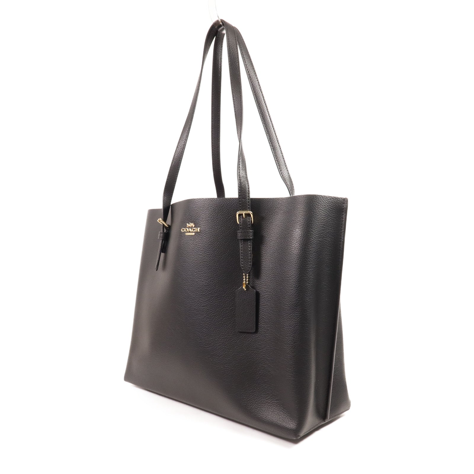 COACH 牛皮皮革Tote Bag金扣肩背袋