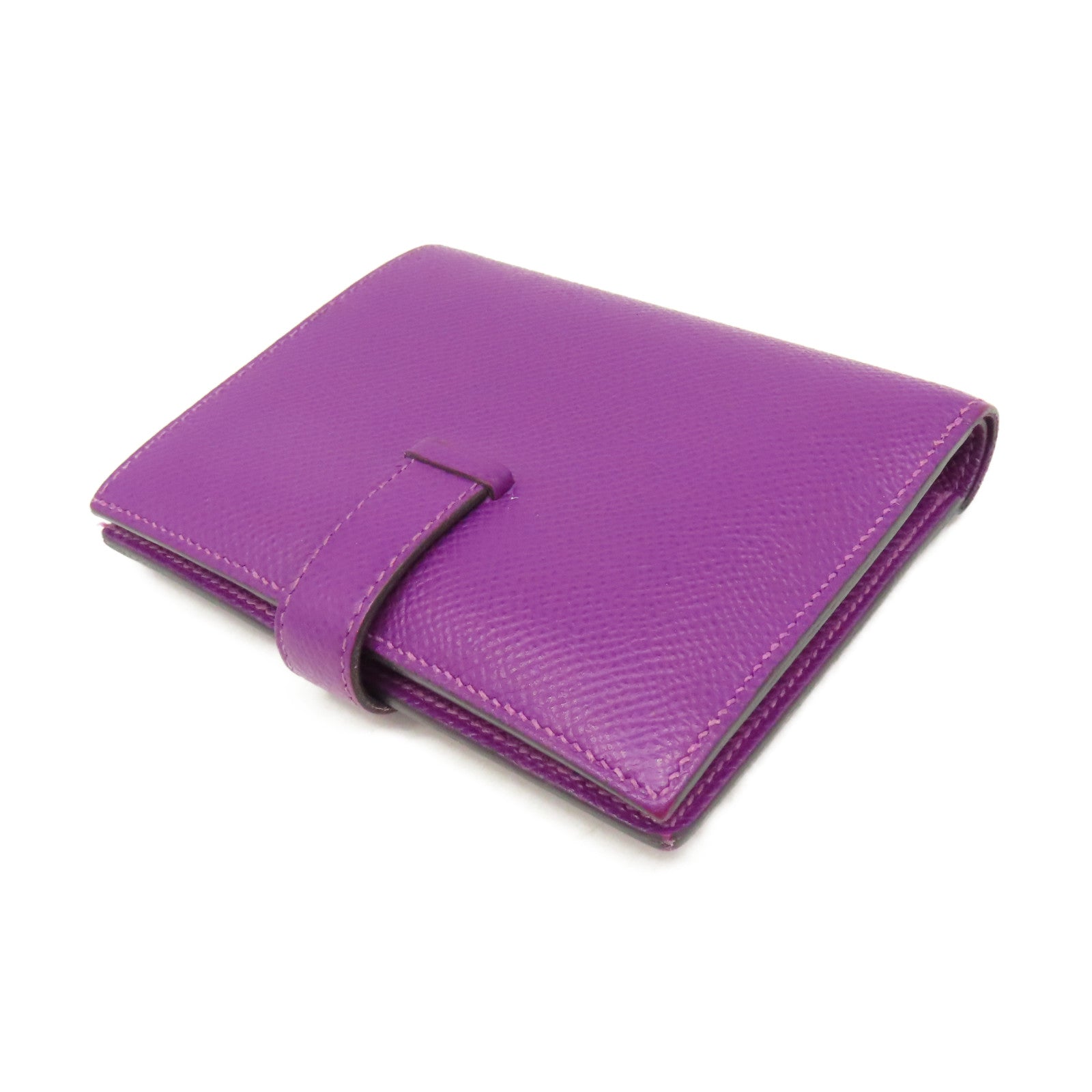 HERMES 【激減優惠】Epsom皮革Bearn Wallet金扣短錢包紫色