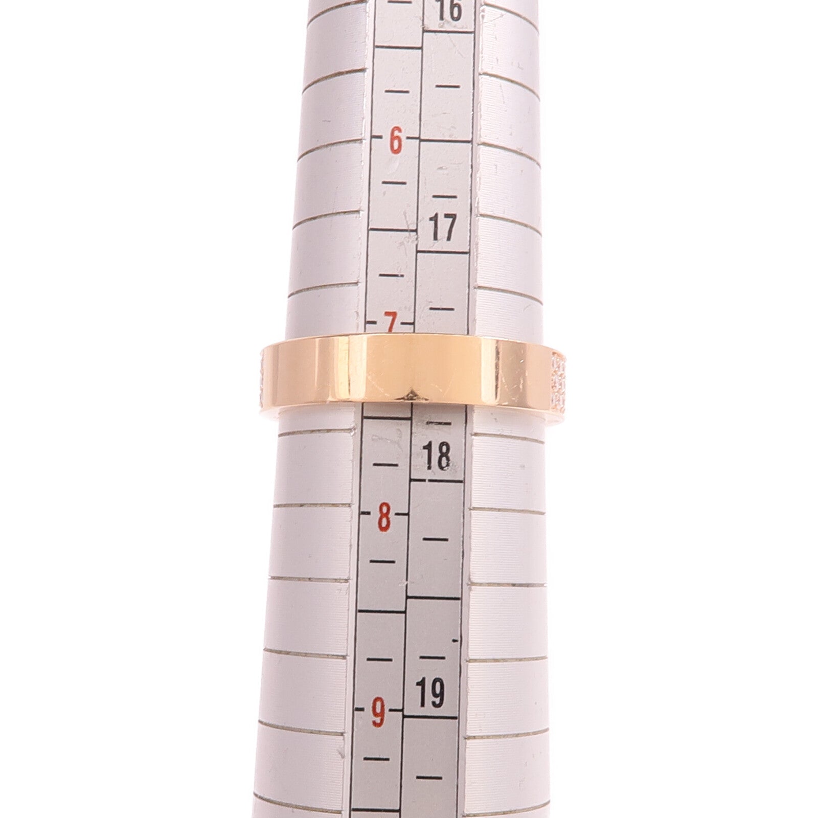 HERMES 18K玫瑰金Kelly Clochette Ring鑽石戒指Hermes#55/US#7.25