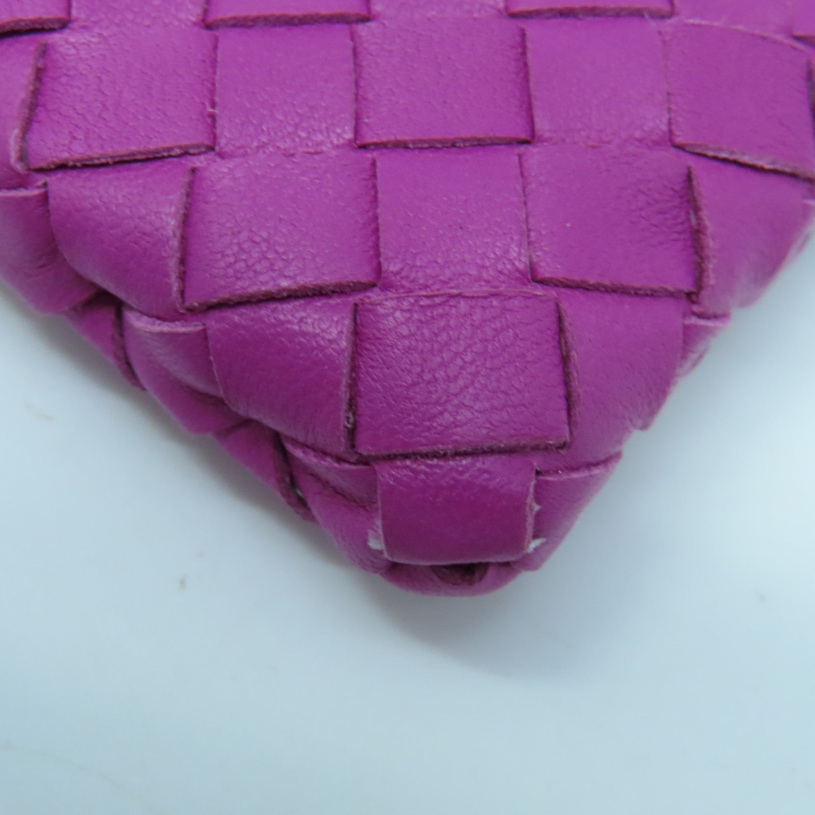 BOTTEGA VENETA Textured Leather Pouch Clutch Purple