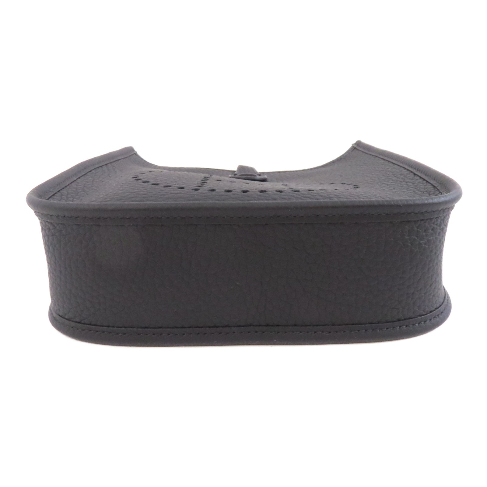HERMES Clemence皮革Evelyne TPM金扣肩背袋Noir/黑色