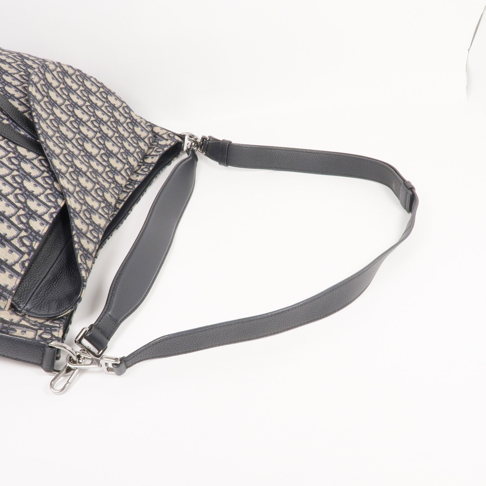 Dior 帆布Soft Saddle Bag銀扣手挽肩背兩用袋