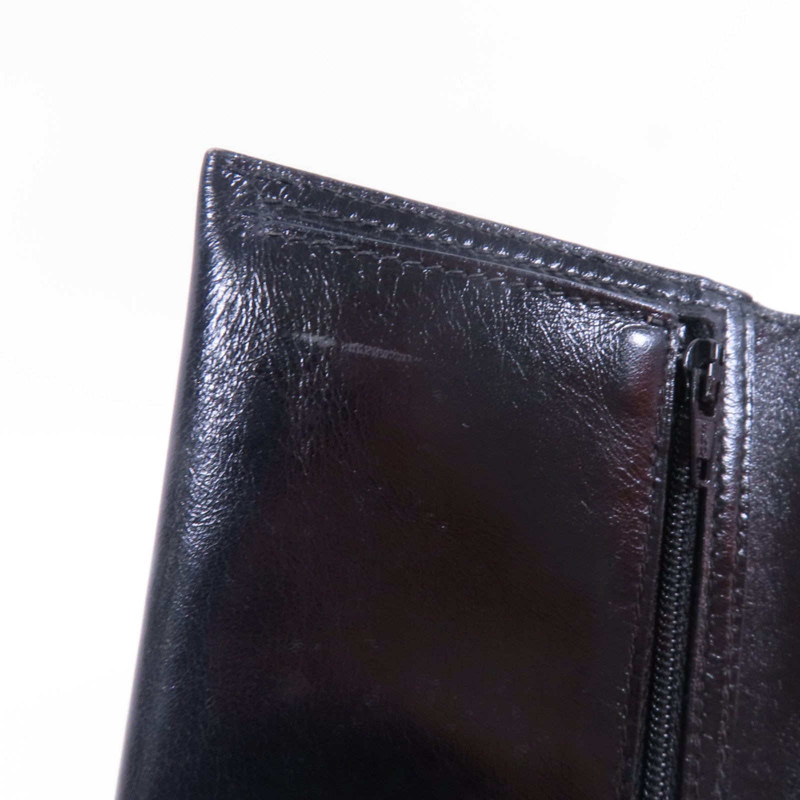 HERMES Boxcalf皮革Bearn銀扣長錢包Noir