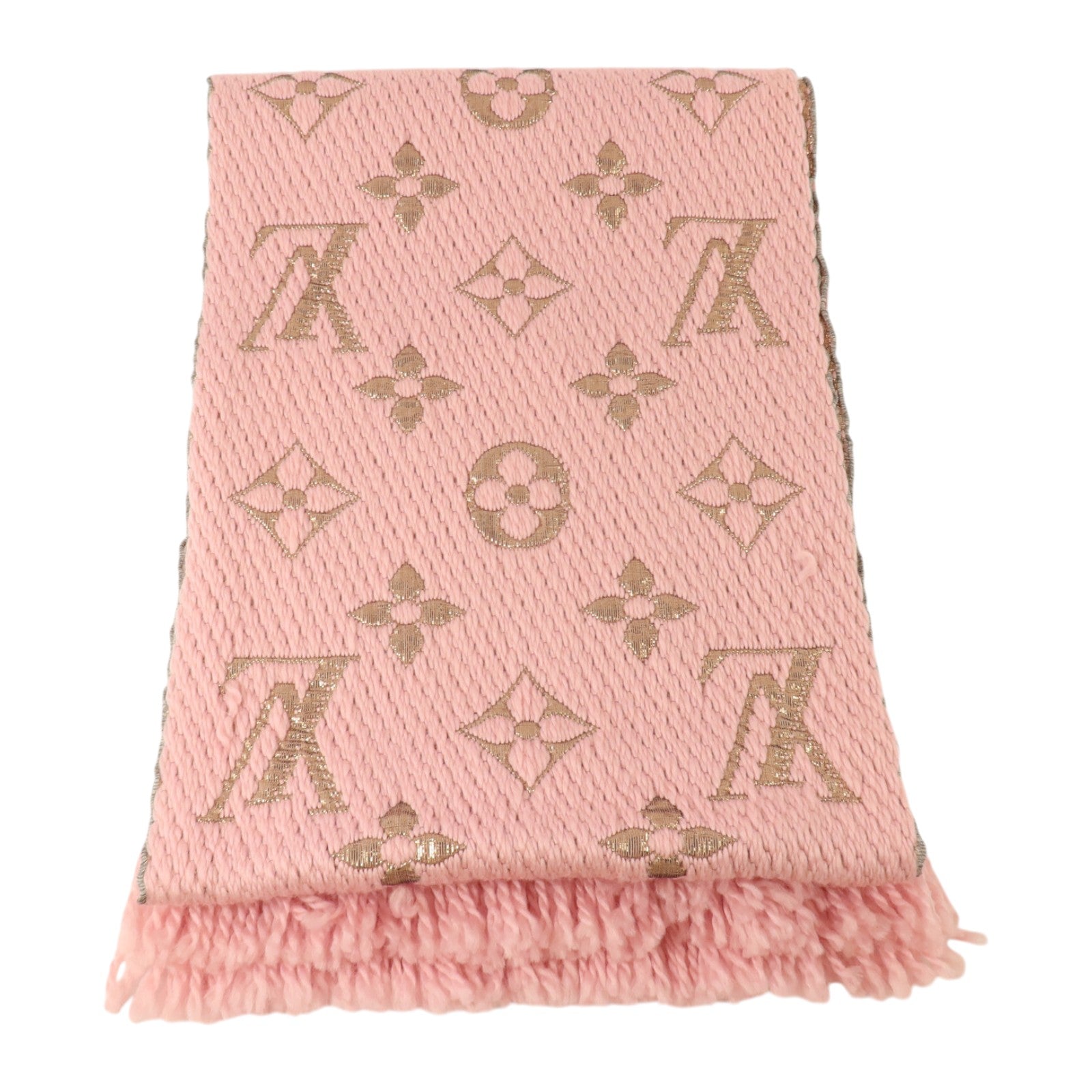 LOUIS VUITTON 羊毛/絲質Logomania Shine Scarf 166x29cm絲巾