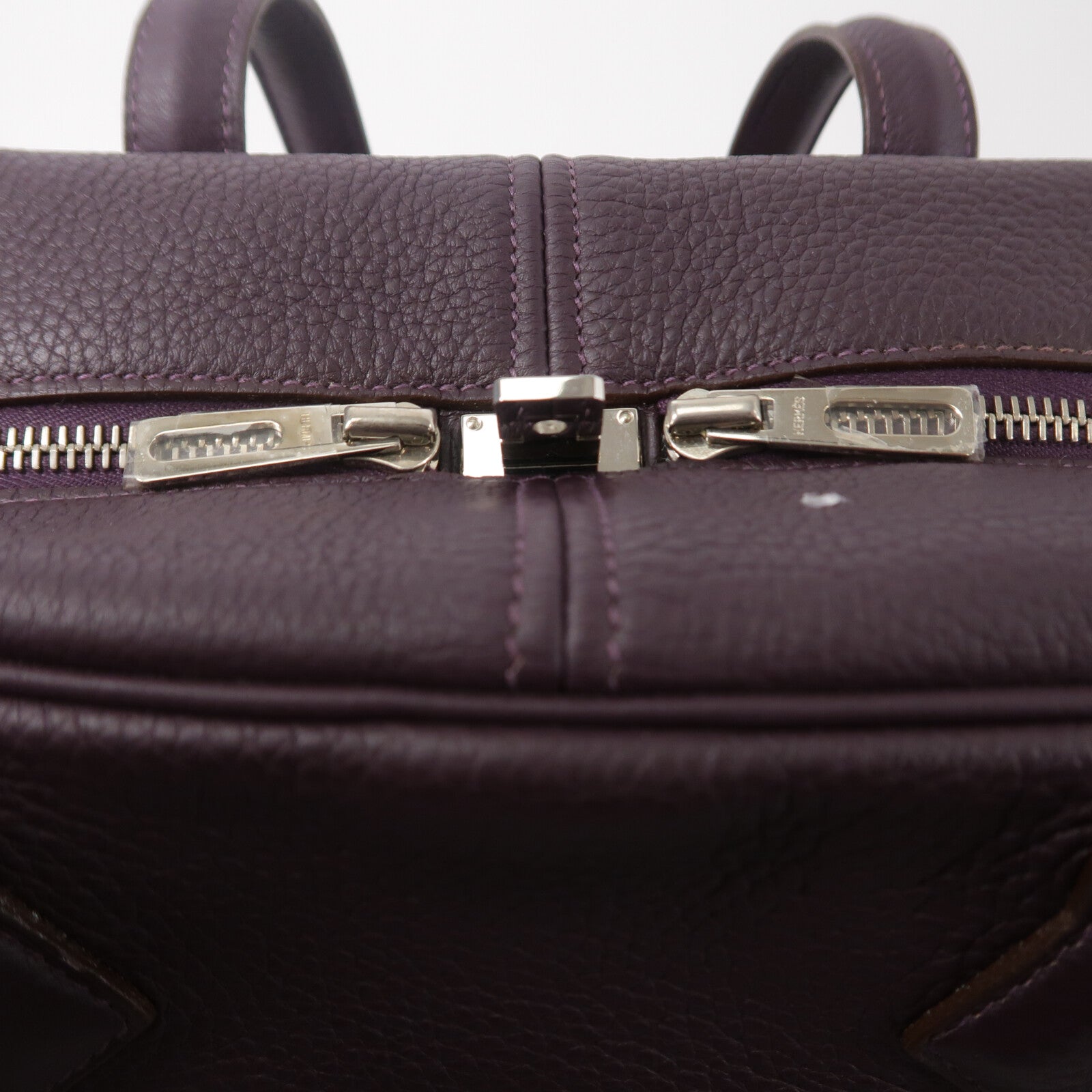 HERMES Clemence皮革Victoria 35手挽袋Rouge Pivoine