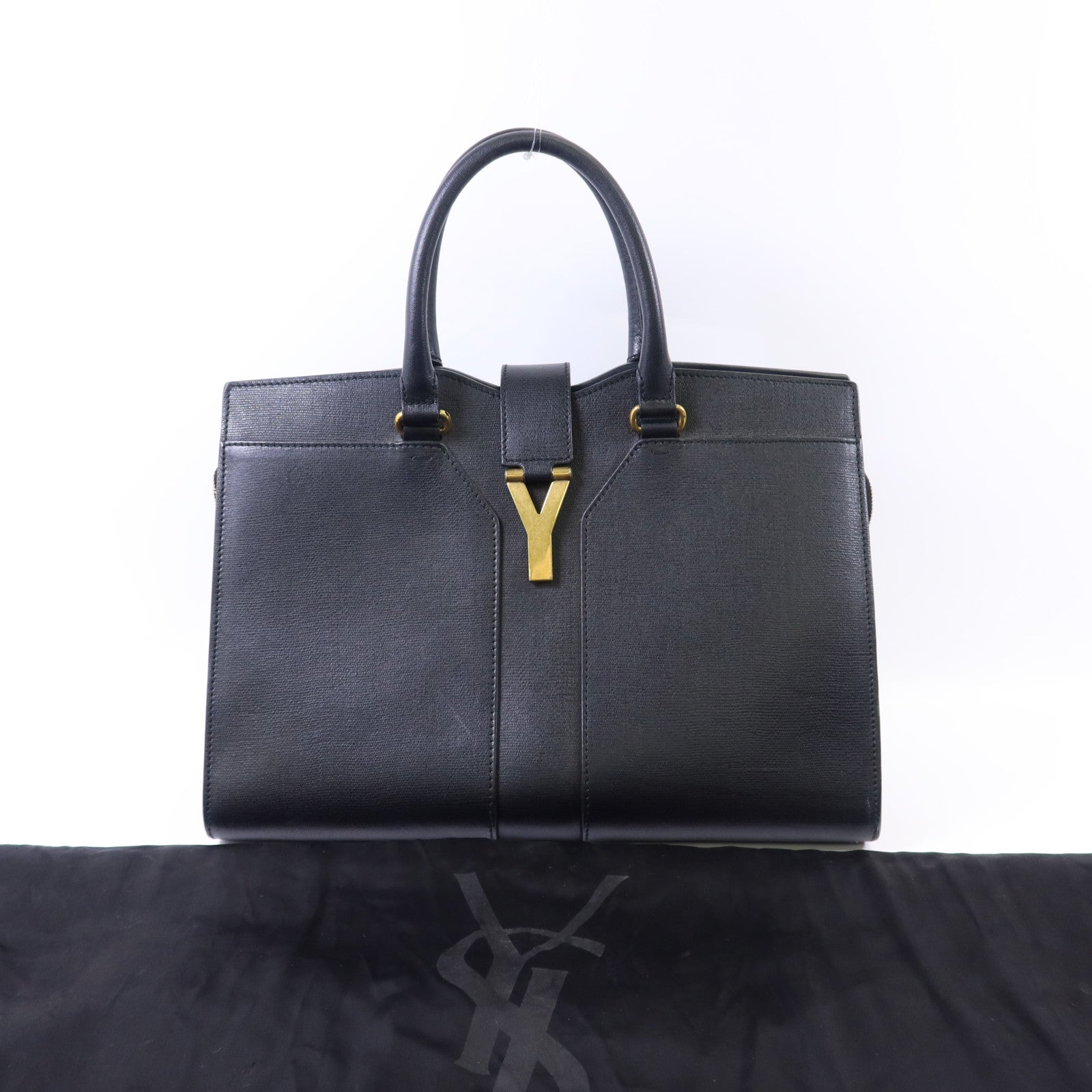 SAINT LAURENT 牛皮皮革Cabas Chyc金扣手挽袋