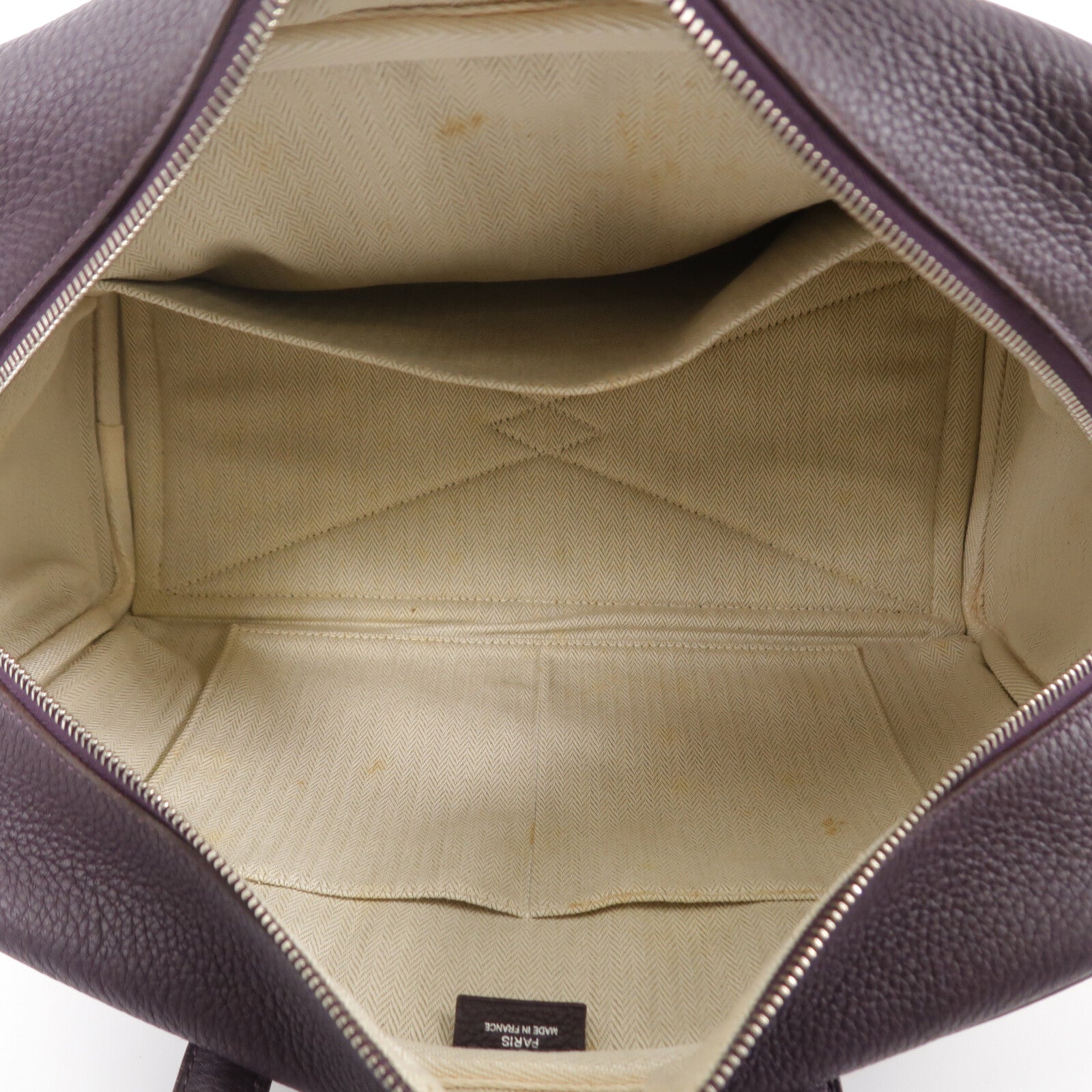 HERMES Clemence皮革Victoria 35手挽袋Rouge Pivoine