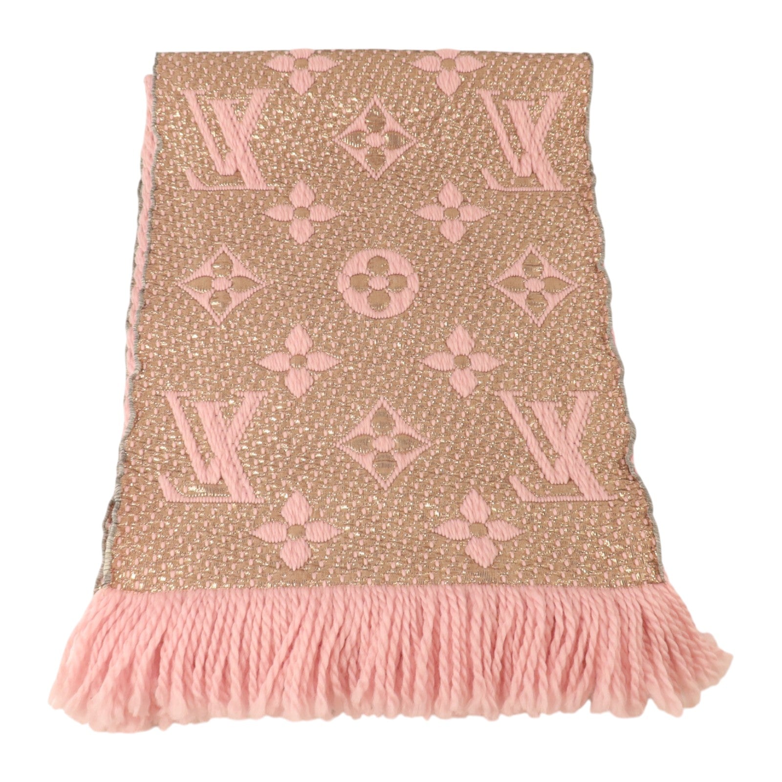 LOUIS VUITTON 羊毛/絲質Logomania Shine Scarf 166x29cm絲巾