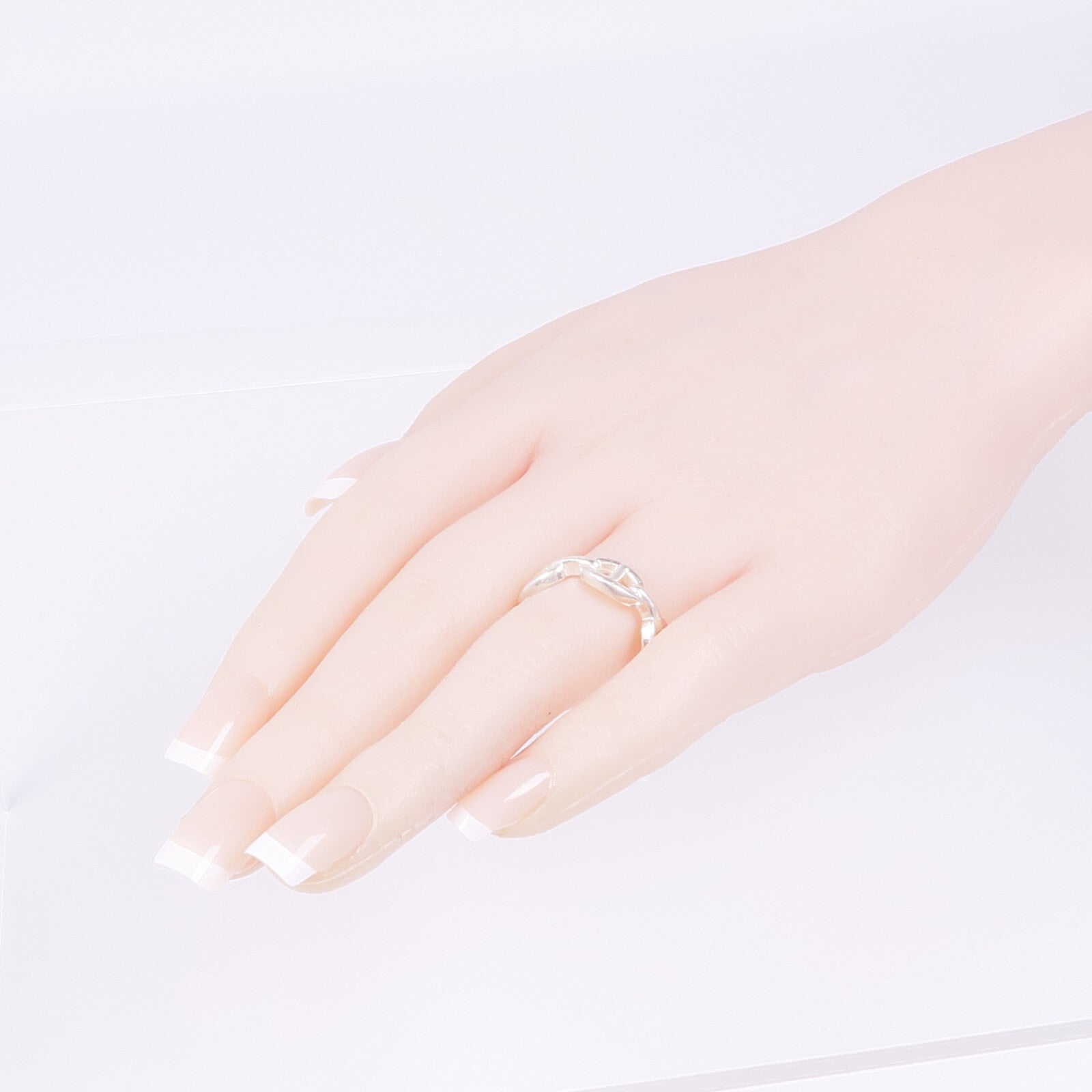 HERMES 【激減優惠】925純銀Chaine d'ancre Enchainee Ring戒指Hermes#59/US#8.75