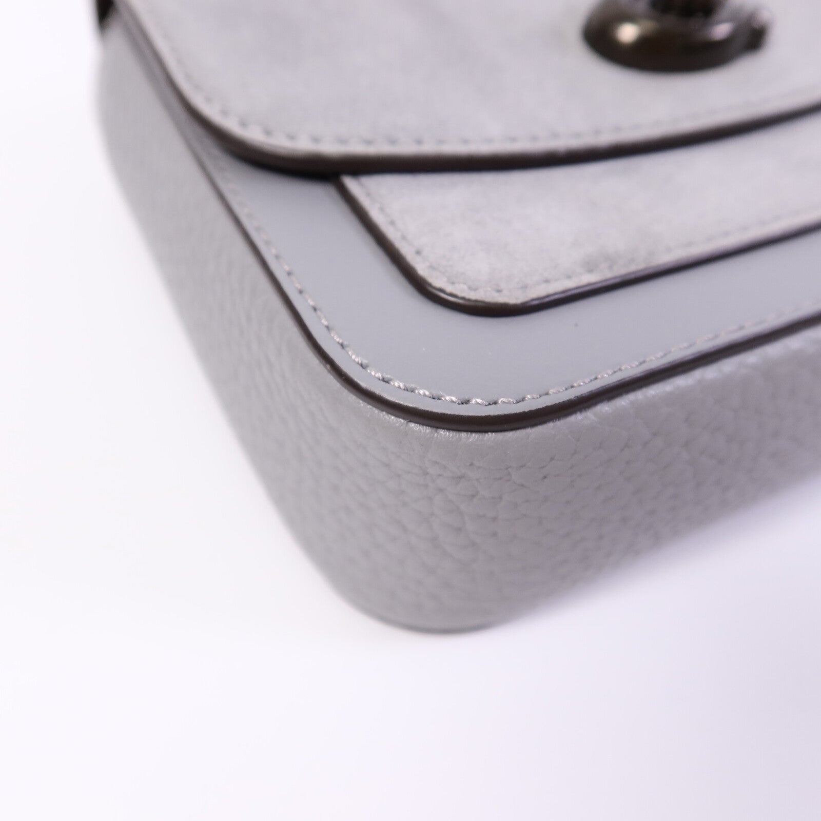 COACH 麂皮皮革Chain Shoulder Bag鏈帶肩背袋