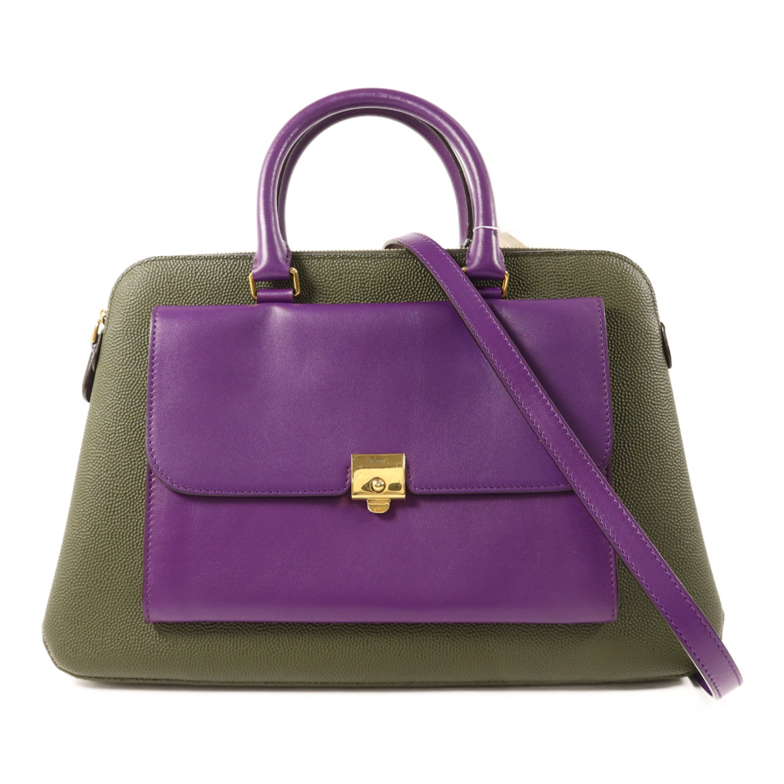 BALLY 牛皮皮革2Way Shoulder Bag金扣手挽肩背兩用袋
