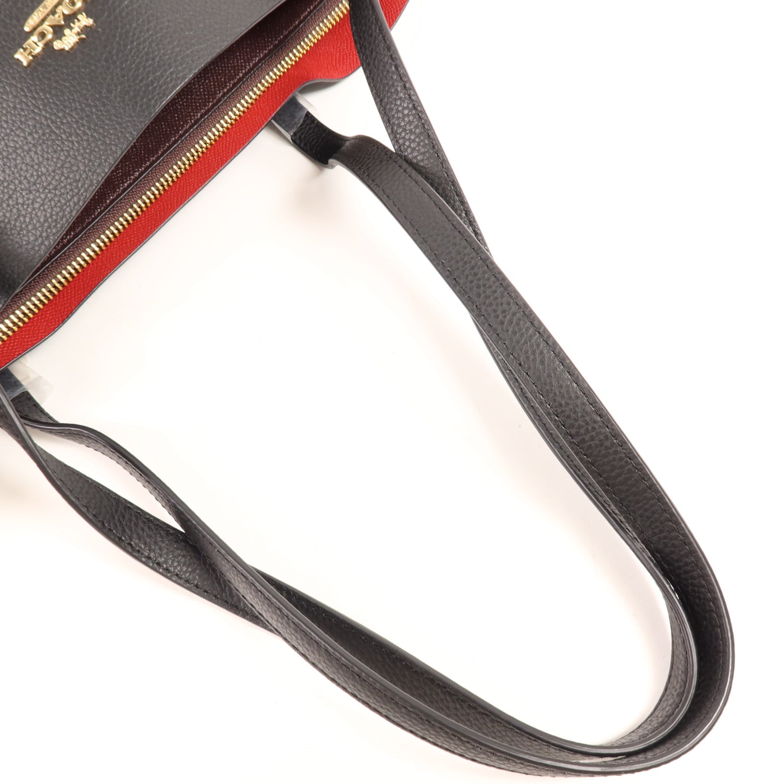 COACH 牛皮皮革Tote Bag金扣肩背袋