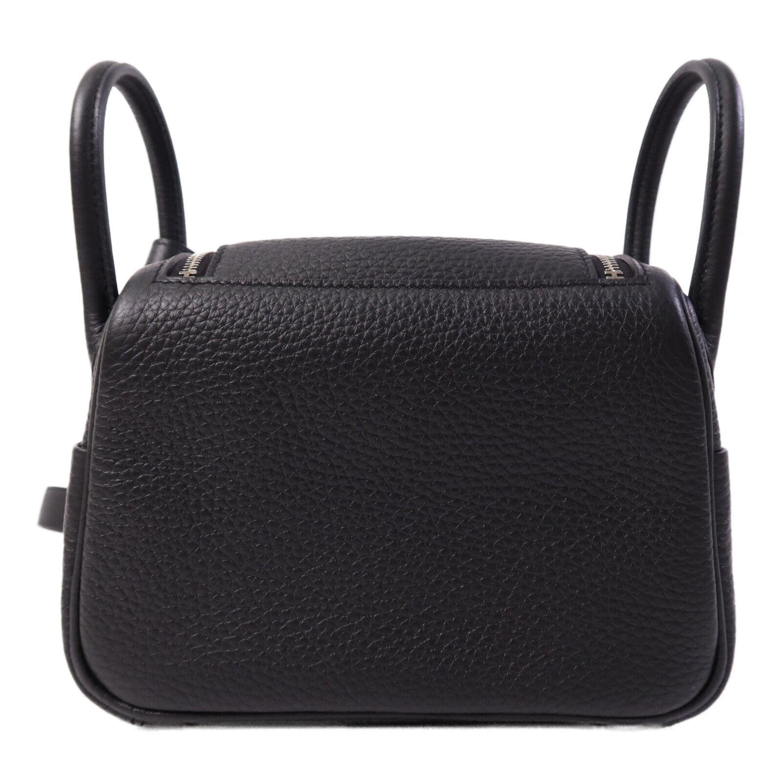 HERMES Clemence皮革Mini Lindy金扣手挽肩背兩用袋Noir