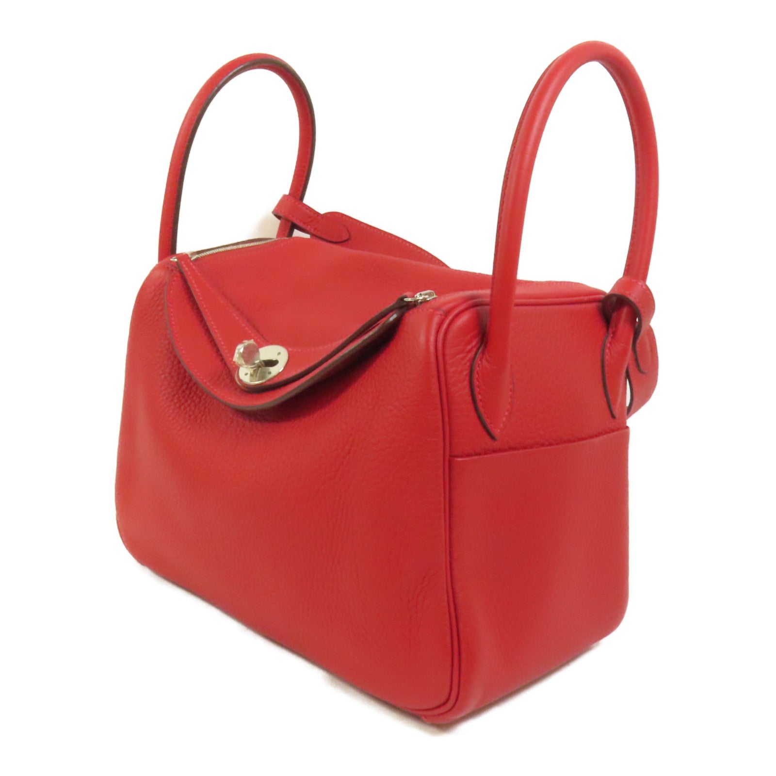 HERMES Togo皮革Lindy 26手挽肩背兩用袋Rouge Casaque