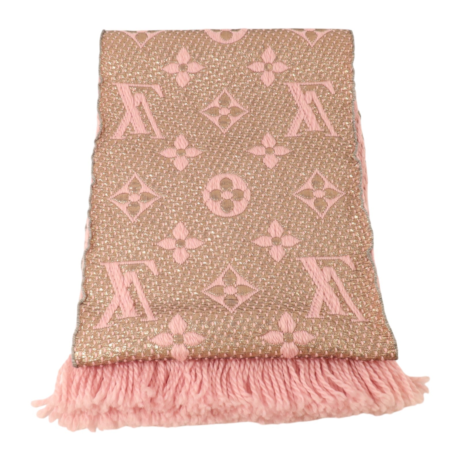 LOUIS VUITTON 羊毛/絲質Logomania Shine Scarf 166x29cm絲巾