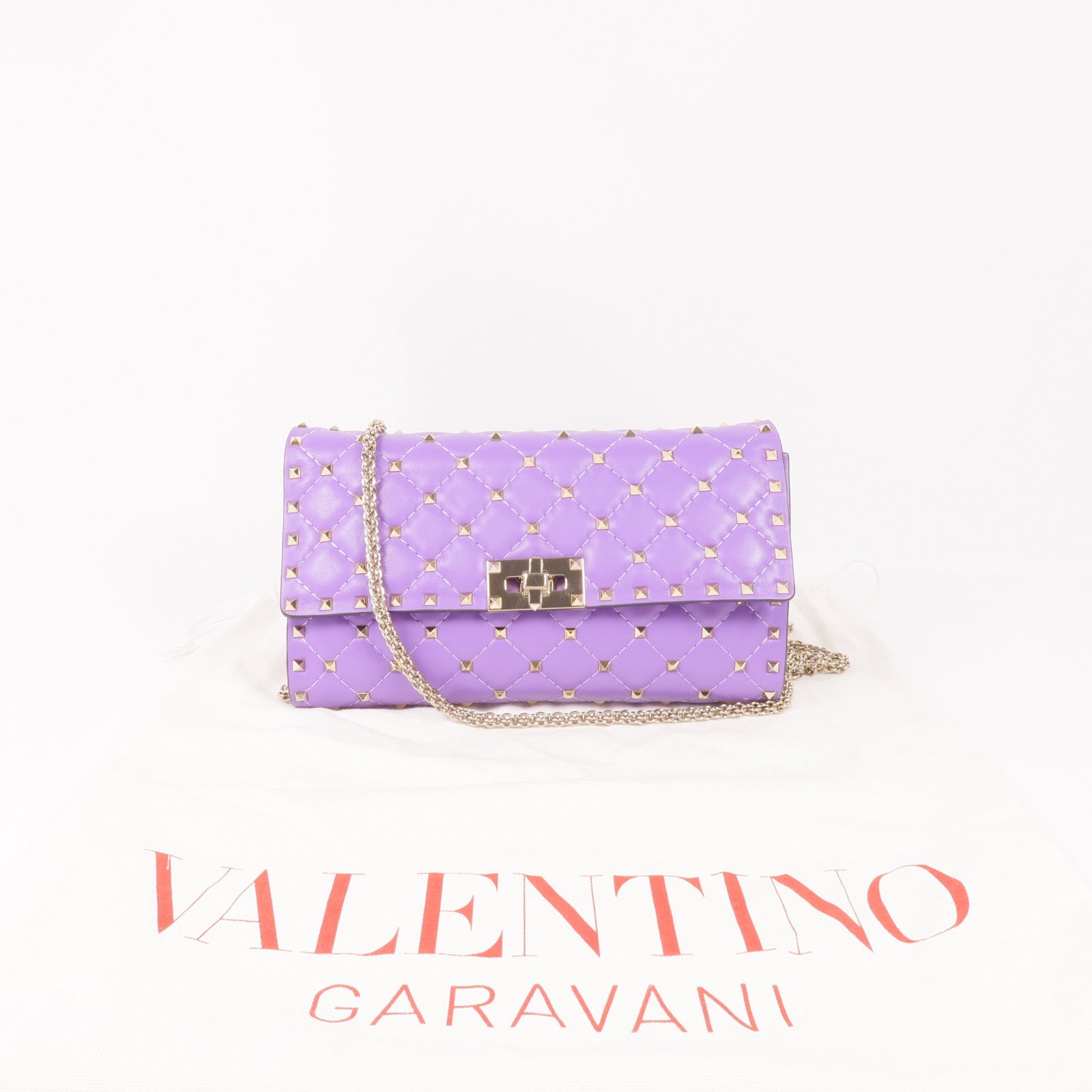 Valentino 羊皮皮革Rockstud Shoulder Bag金扣鏈帶肩背袋