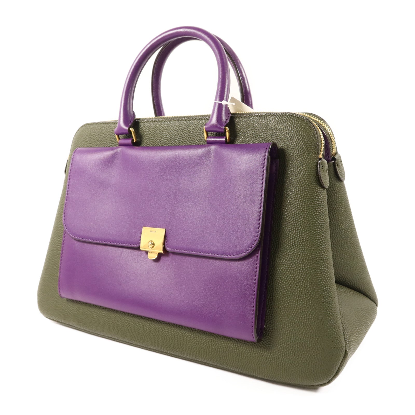 BALLY 牛皮皮革2Way Shoulder Bag金扣手挽肩背兩用袋