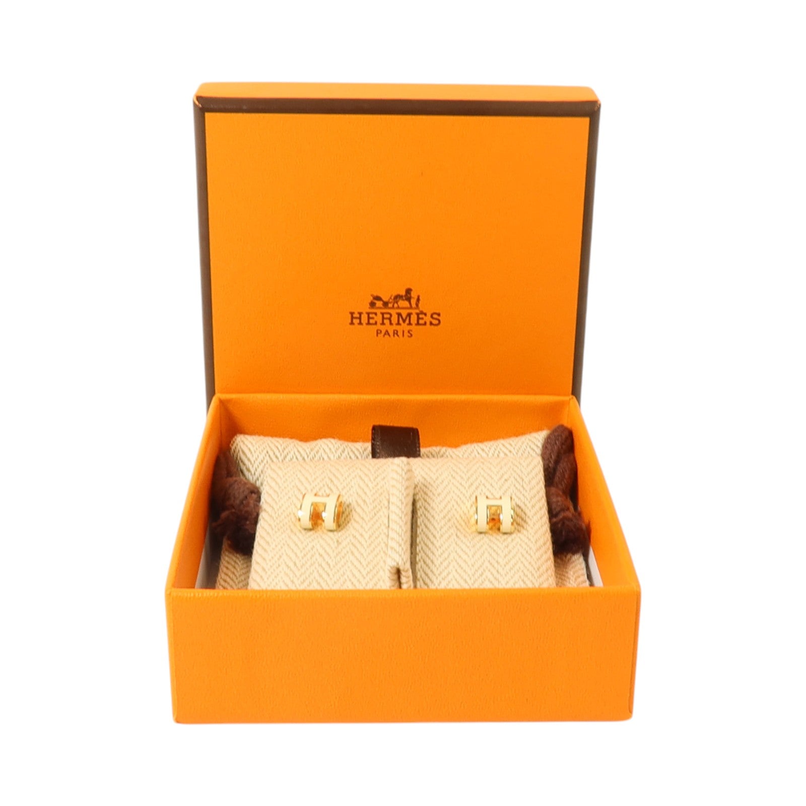 HERMES 琺瑯/金屬Mini Pop H Earrings金扣耳環
