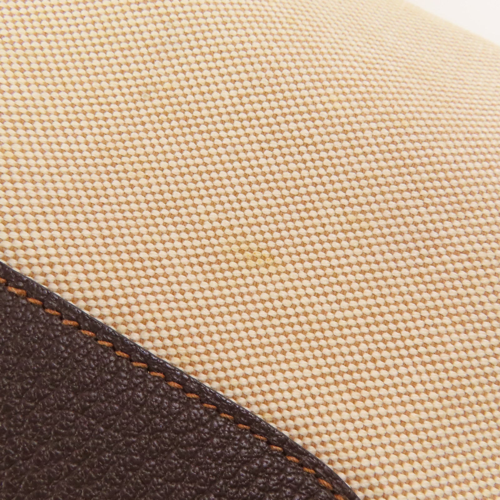 HERMES PHW Buffle Skipper Garden Party PM Handbag Canvas Leather Beige Biscuit