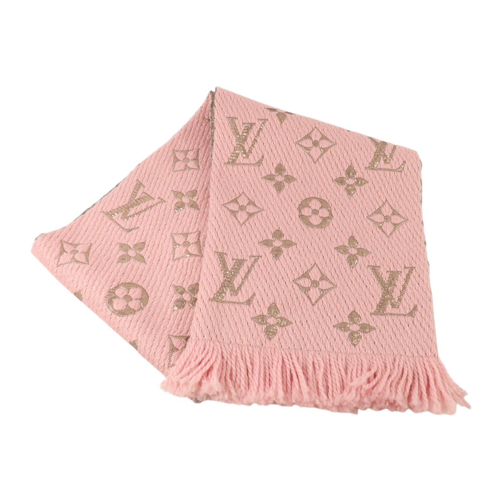 LOUIS VUITTON 羊毛/絲質Logomania Shine Scarf 166x29cm絲巾