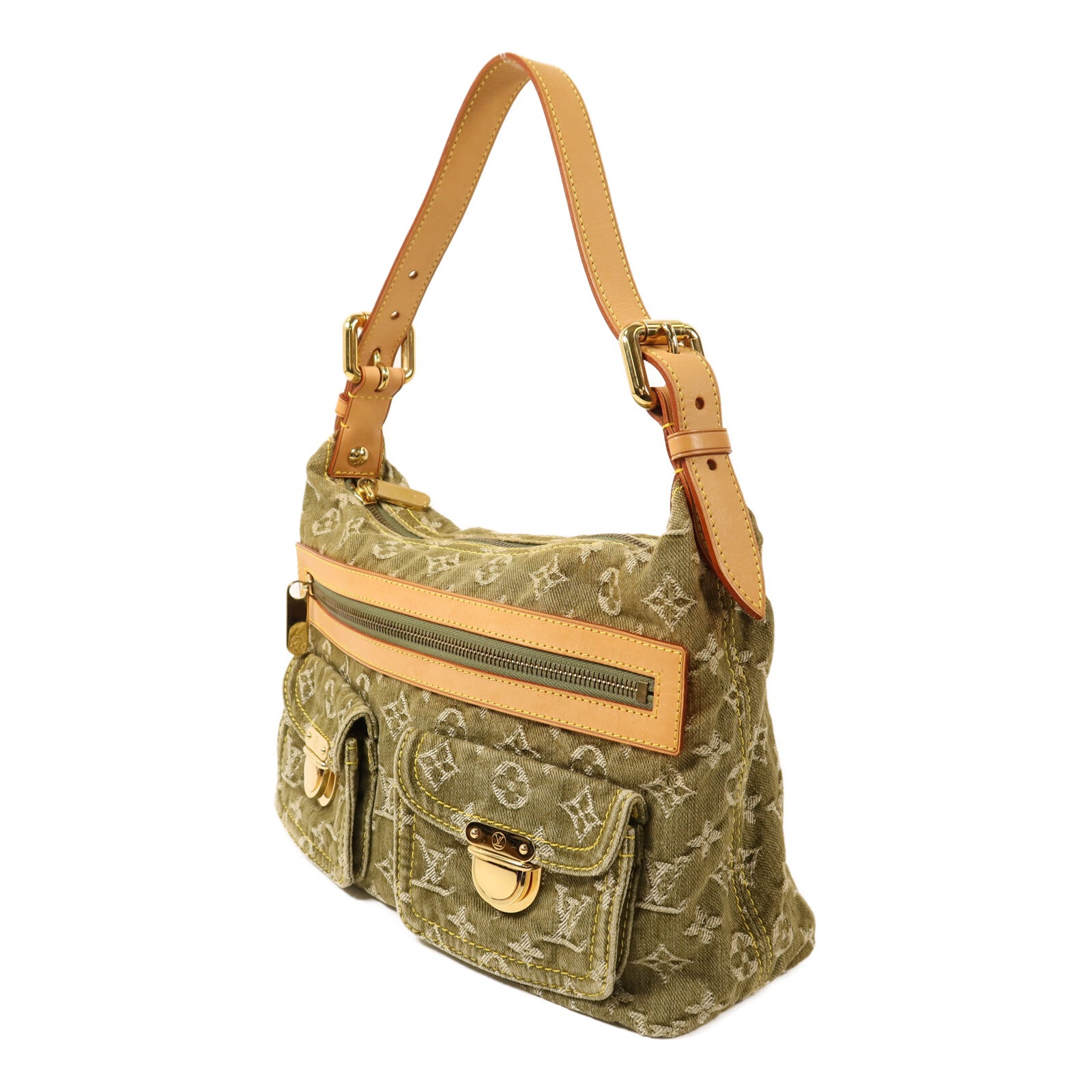 LOUIS VUITTON Monogram Denim Buggy PM金扣肩背袋