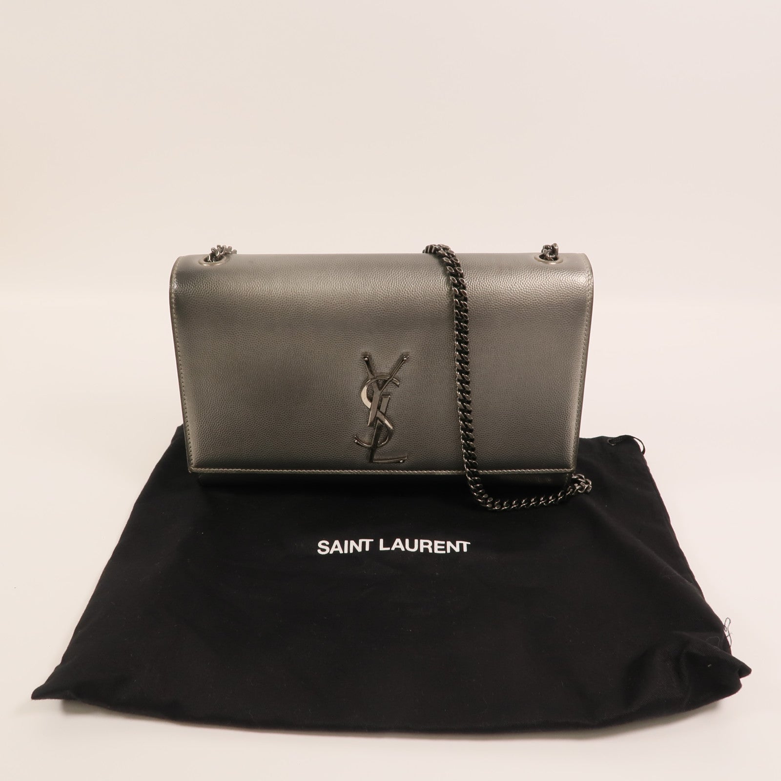 YVES SAINT LAURENT 牛皮皮革Kate medium鏈帶肩背袋