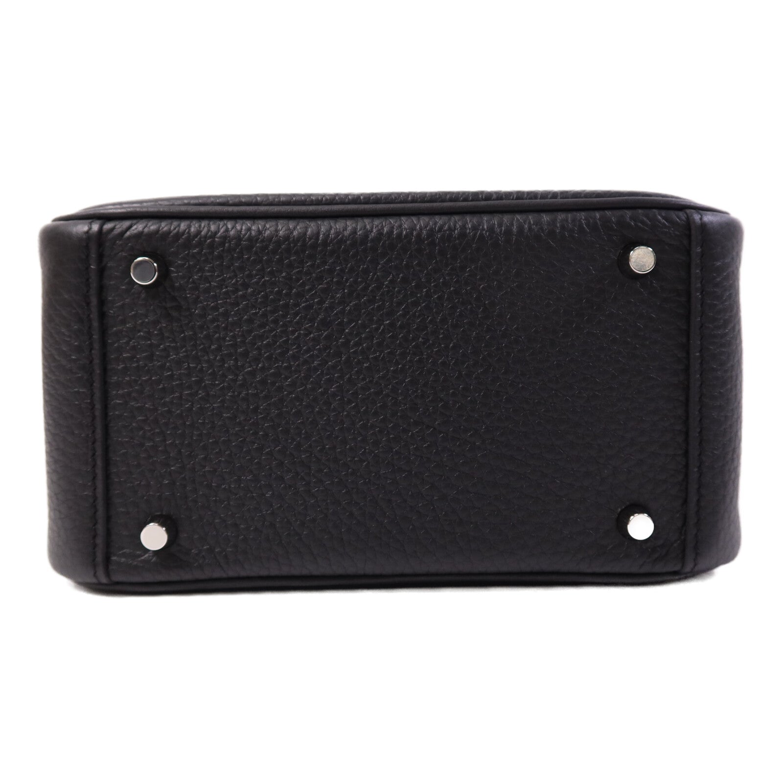 HERMES Clemence皮革Mini Lindy金扣手挽肩背兩用袋Noir