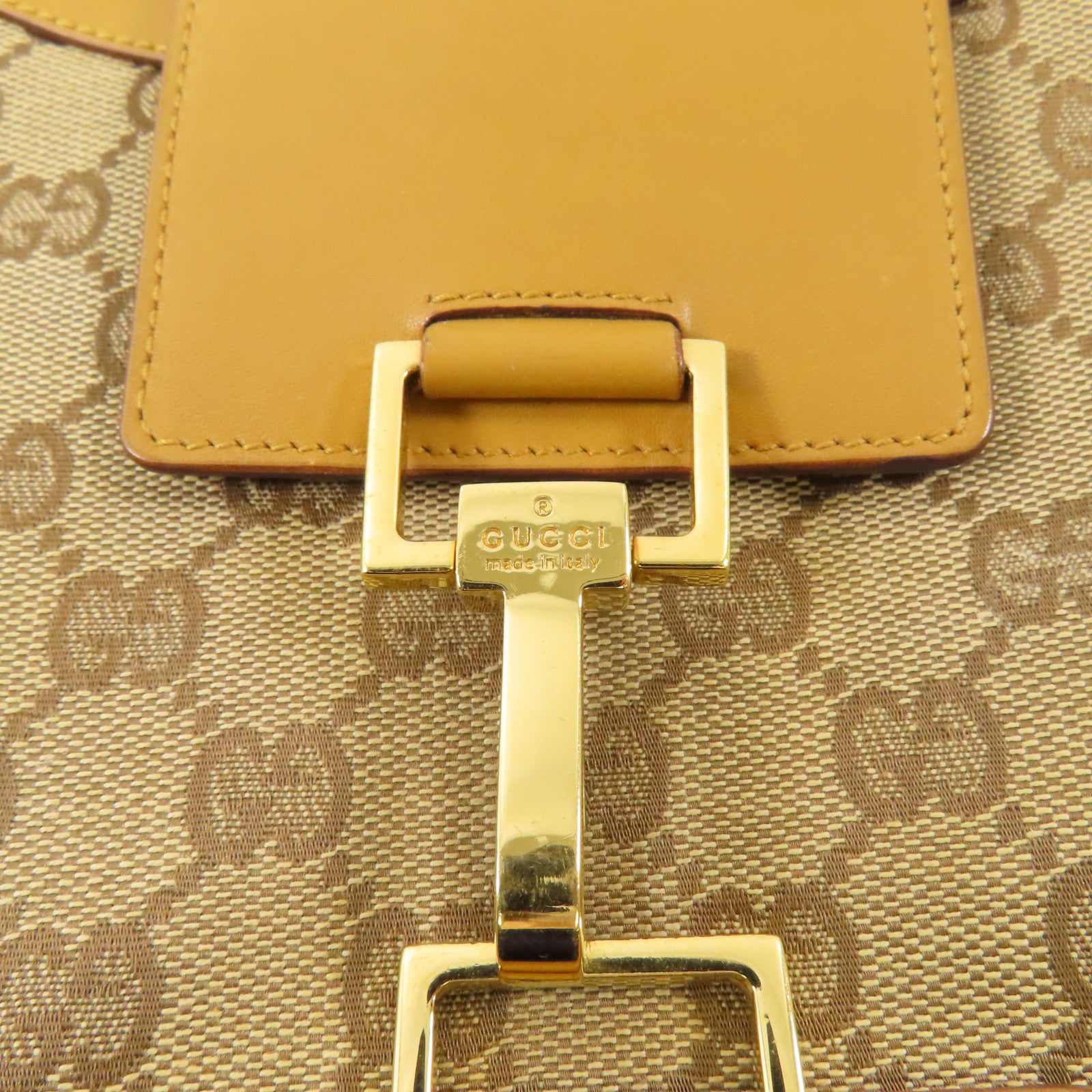 GUCCI 帆布Shoulder Bag金扣肩背袋