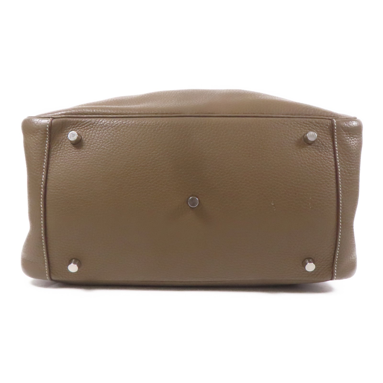 HERMES Clemence皮革Lindy 34銀扣手挽肩背兩用袋Etoupe